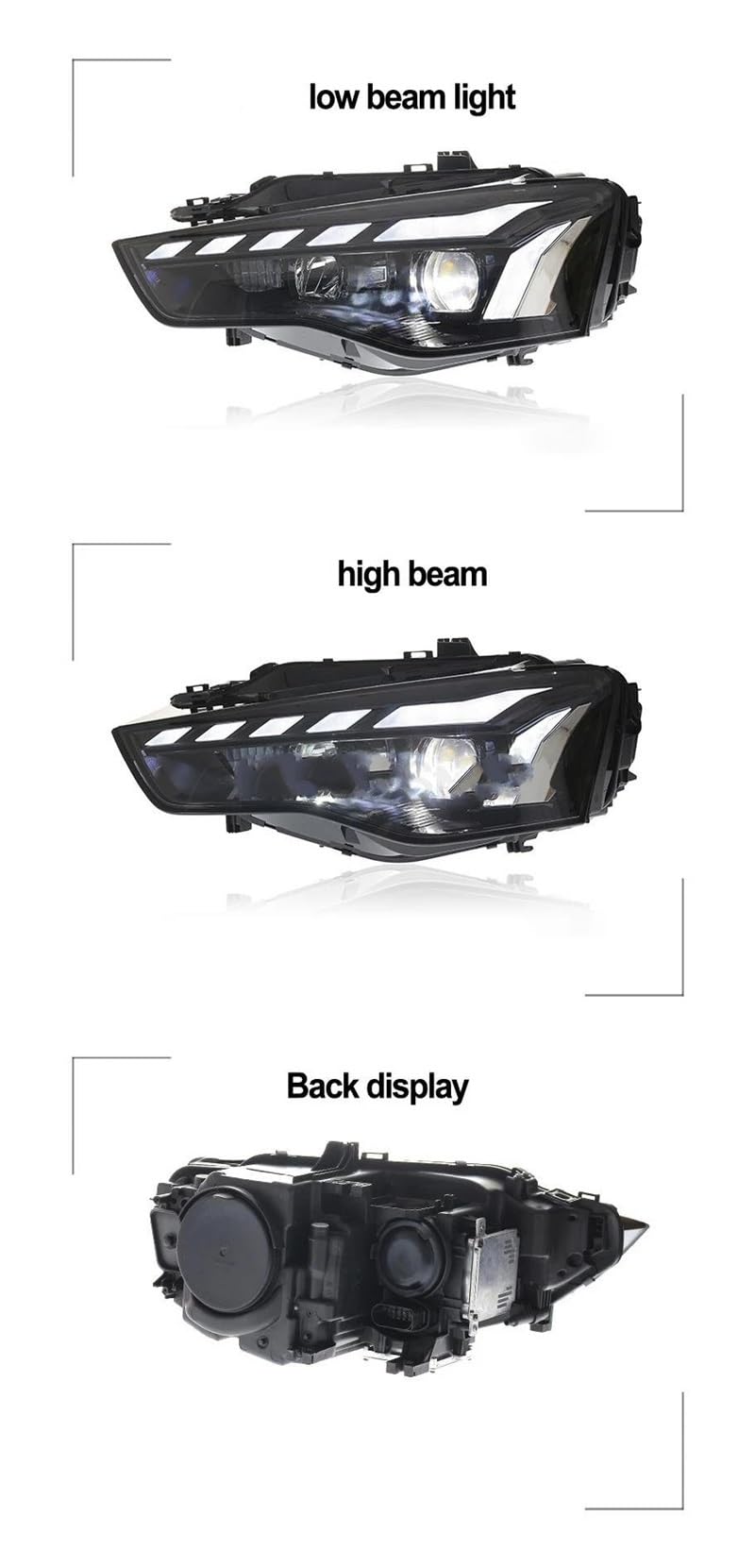 Luces Coche Faro Delantero Para A5 2012-2016 Lente Proyector Conjunto Faros Accesorios Iluminación Para Coche Lámpara Delantera