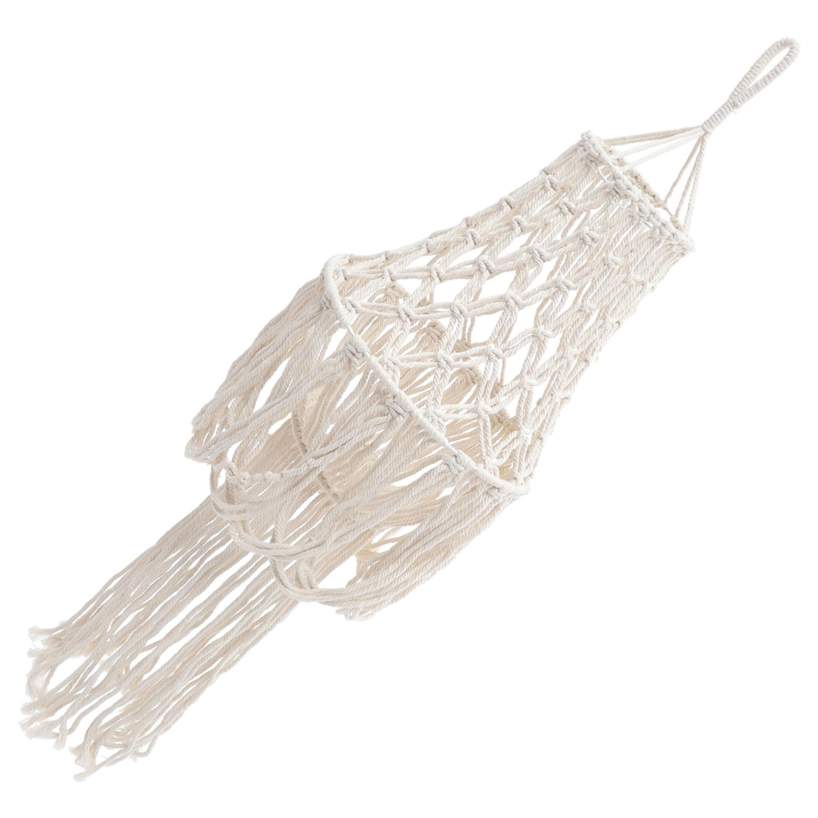 Abat-jour Tissé en Corde de Coton Beige pour Chambre