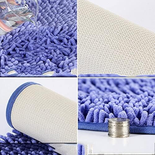Miniatura 5 de Tapete de baño de felpilla de lujo, antideslizante, tapete para puerta de baño, cocina, lavable a máquina, tapete de baño grande y largo para baño e