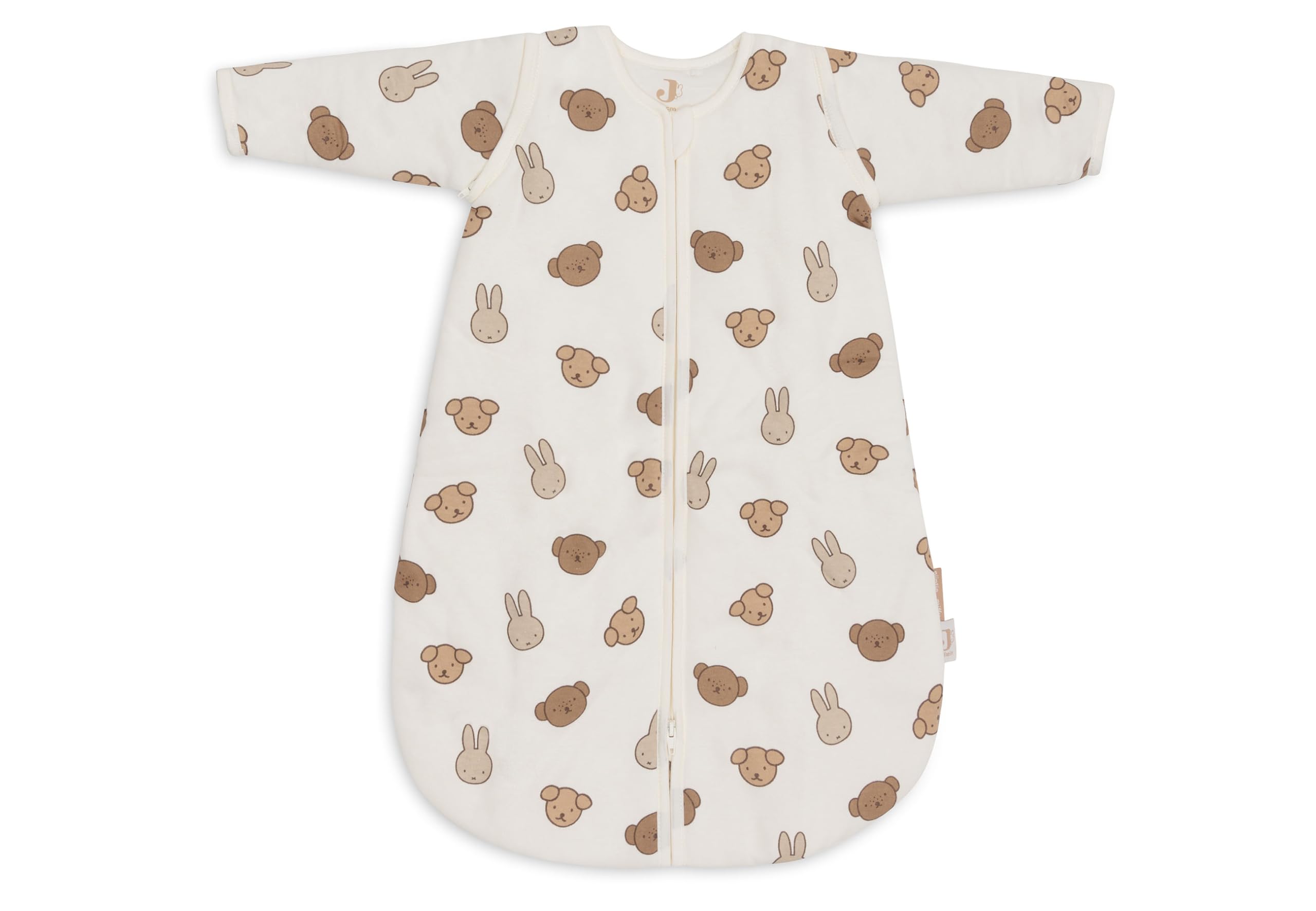 Jollein Śpiwór niemowlęcy – 60 cm – Miffy & Friends – bawełna – 2,5 do 3,5 TOG – zdejmowane rękawy – certyfikat Öko-Tex – śpiwór zimowy – również na wiosnę i jesień – śpiwór dla niemowląt