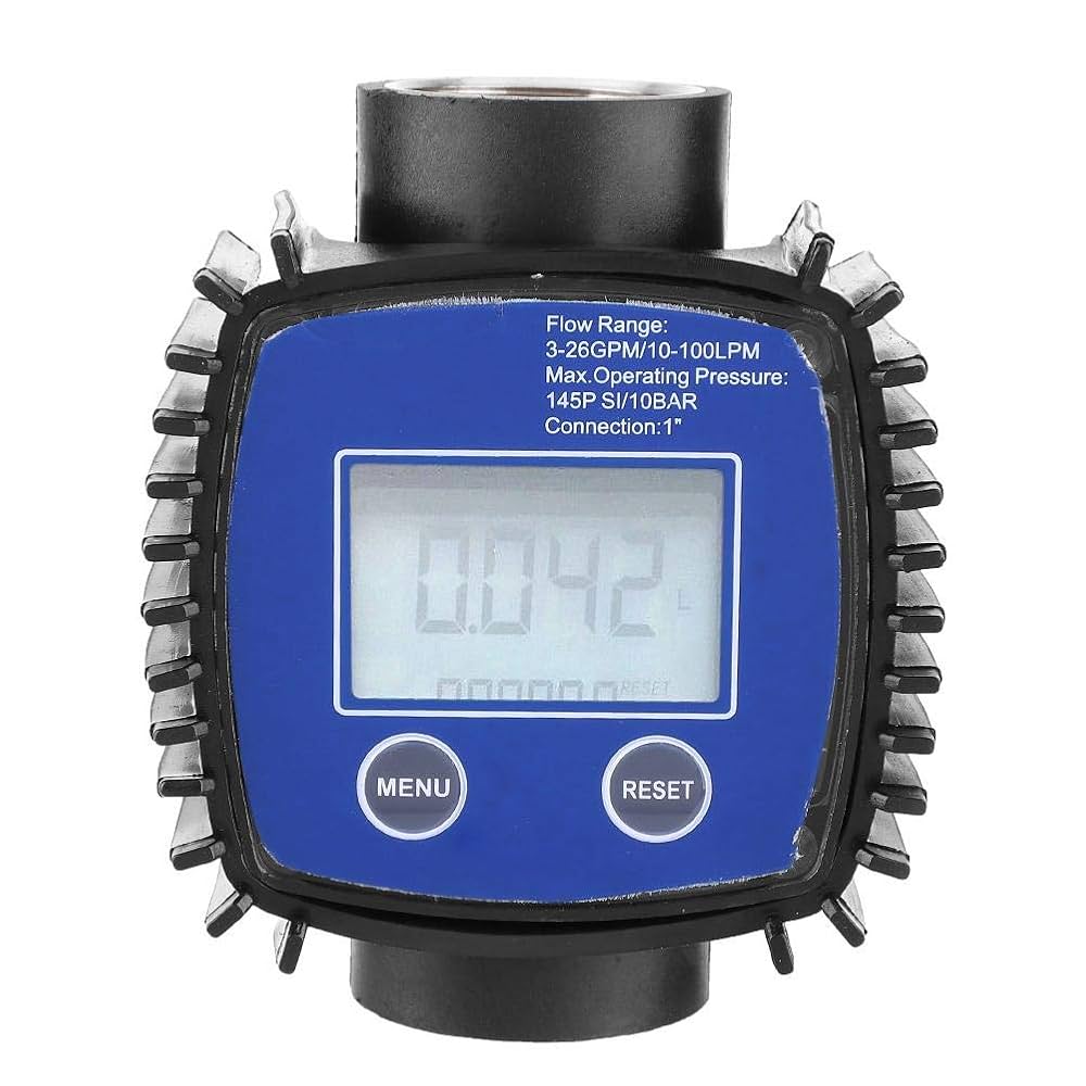 Fuel Meter Gauge 1 Inch 4 Digital Diesel Gas Mechanical Fuel Oil Flow Meter Counter Gauge 1% High Accuracy 20-120 LPM