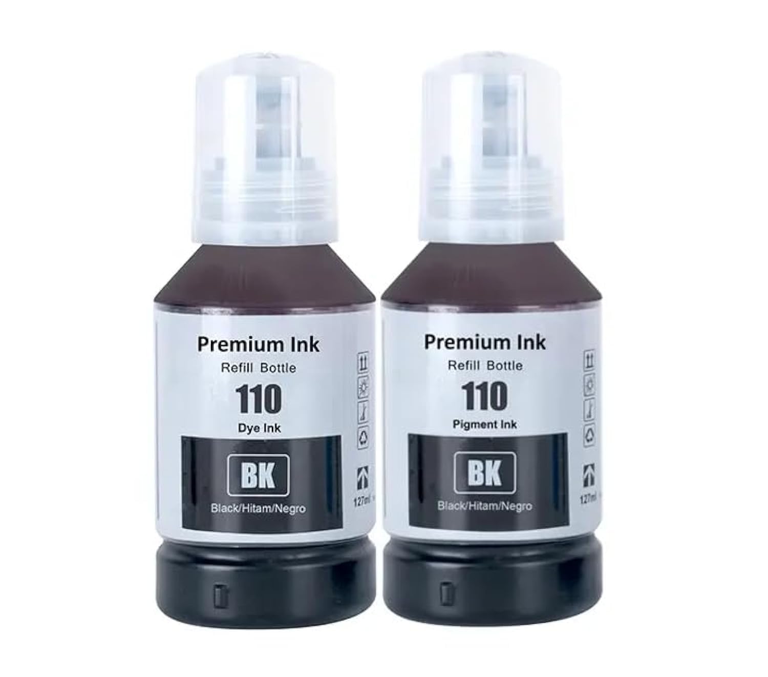 NexNova® 110S 127ml Black Ink for Epson EcoTank Double 2-Pack Compatible with Epson M1100/M1120/M1140/M1170/M1180/M2120/M2140/M2170/M3140/M3170/M3180