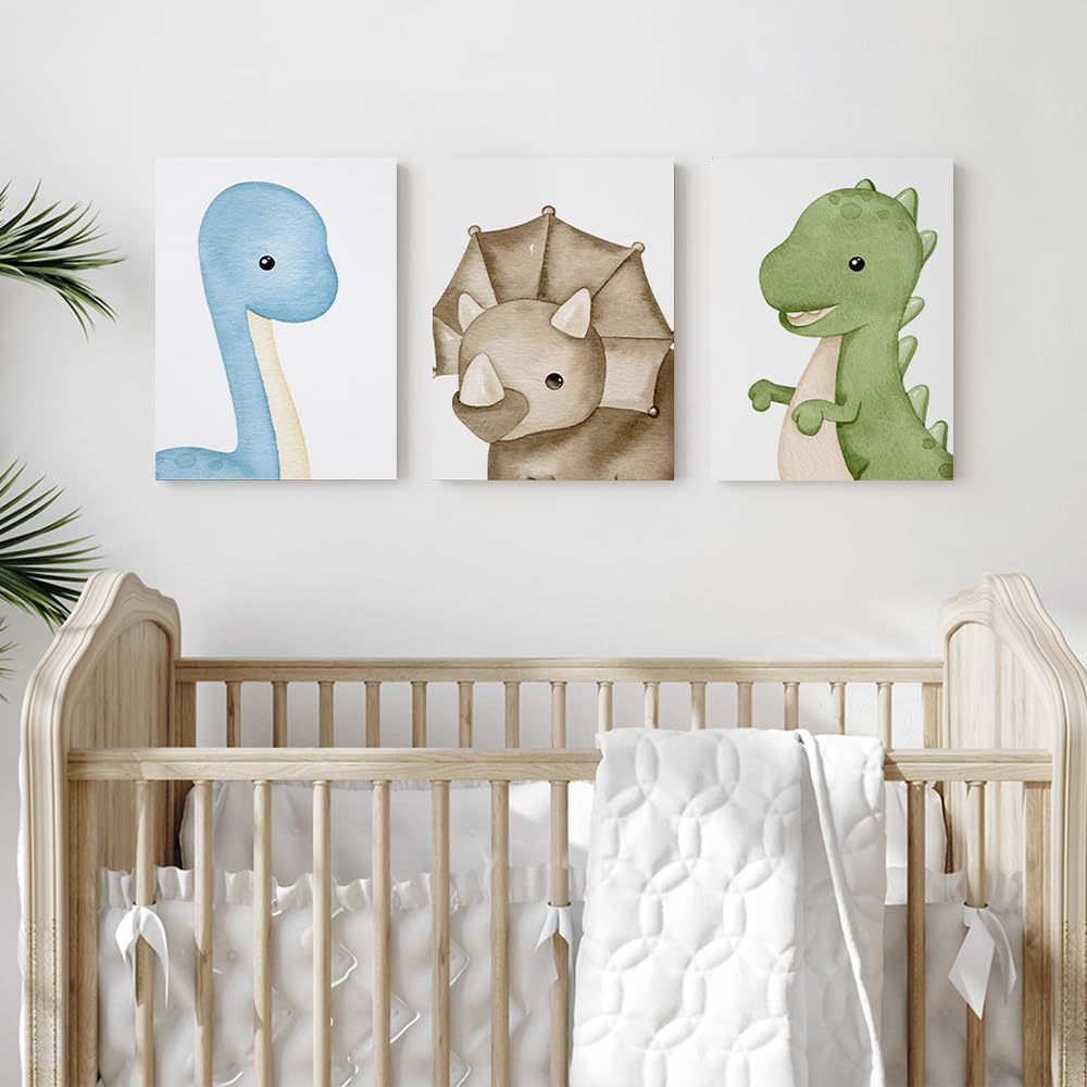 GUBIYU 3 Pieces Dinosaur Wall Art Dinosaur Wall Decor Dino Prints Posters Dinosaur Room Decor for Boys Toddler Room Decor Dinosaur Pictures for Wall Decor Nursery Bedroom Bathroom Decorations 12