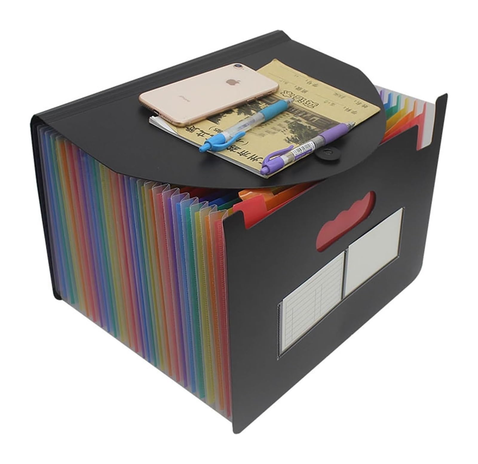 Cartelle for archiviazione di fisarmoniche, cartella file espandibile A4 Test Paper Storage Organ telescopico in piedi for casa, ufficio e scuola(125x32.5x23.5cm)