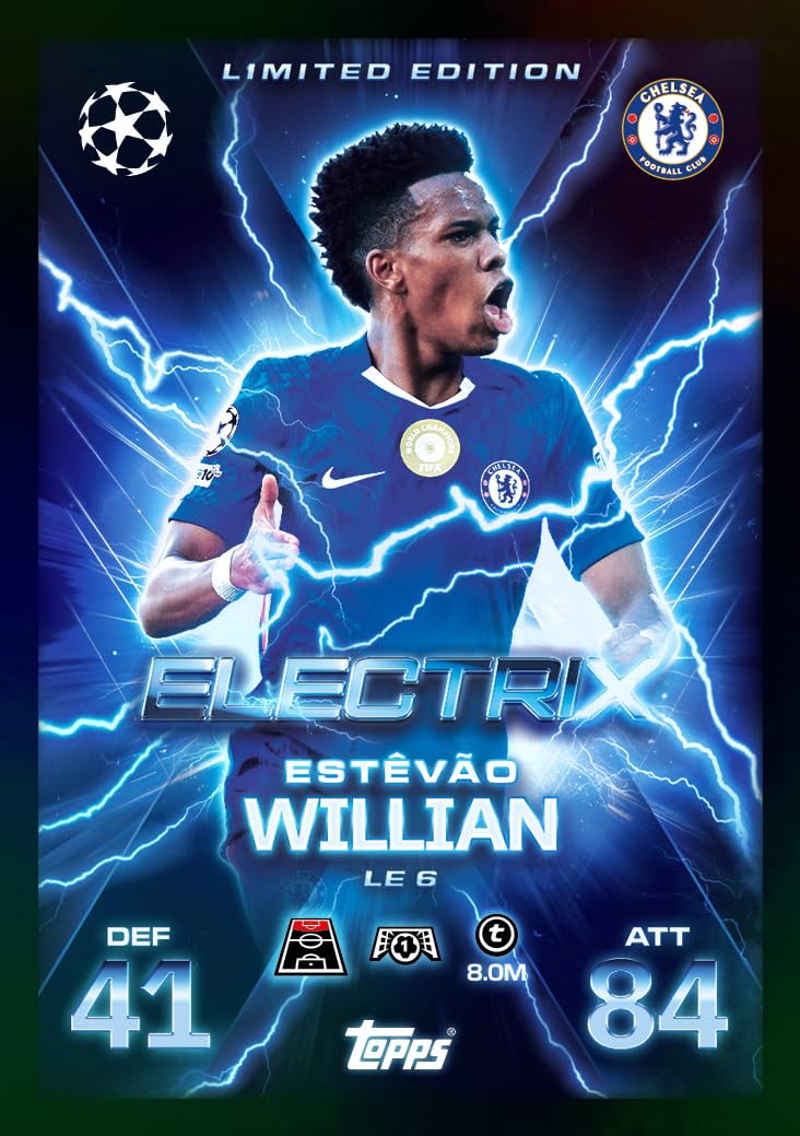 Topps UCC Match Attax Extra 2026 - Mega Multipack - zawiera 48 kart oraz 3 losowe karty Electrix LE i jedną losową kartę Facsimile Pro-View Signature Style.