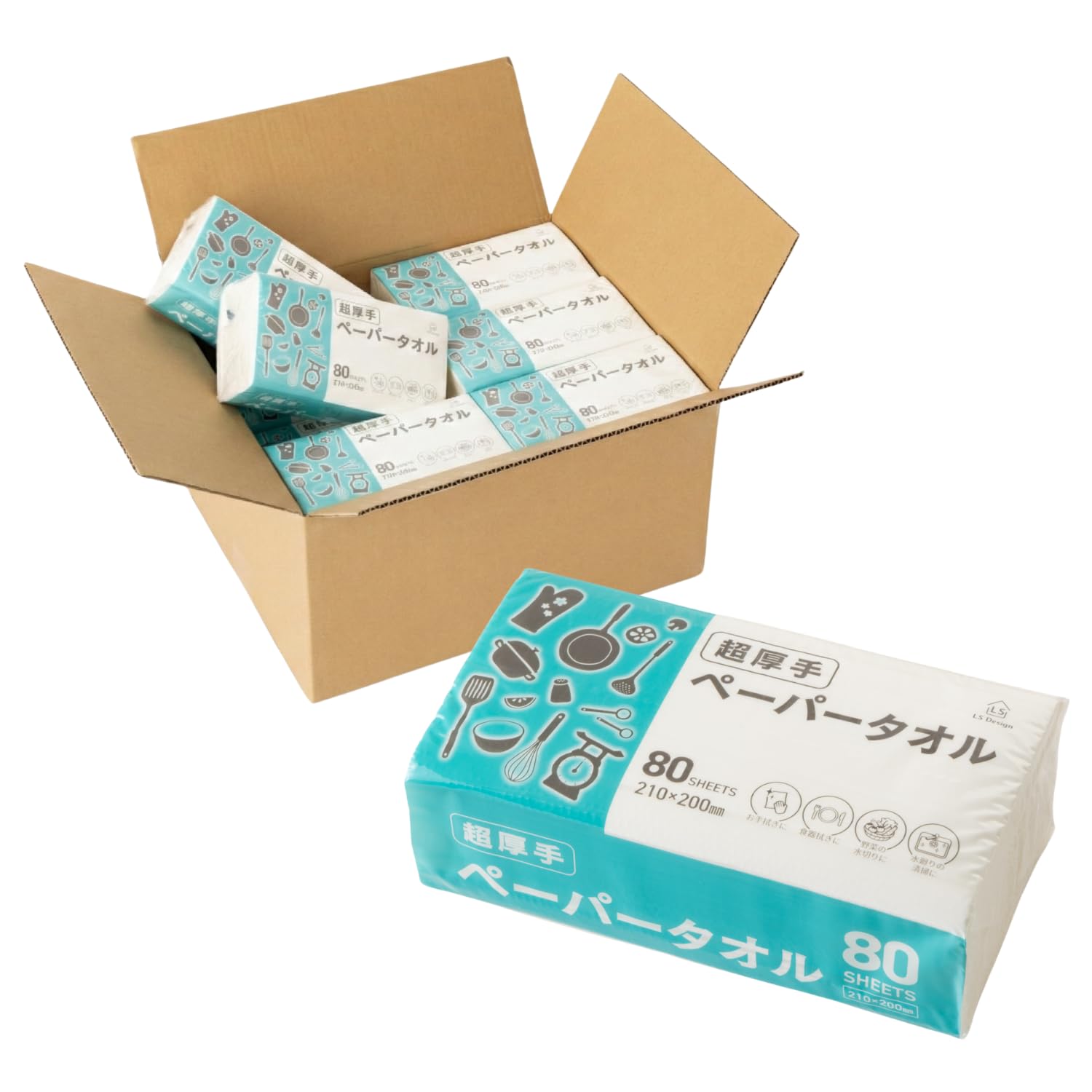 Amazon.co.jp: LS Design 超厚手 ペーパータオル エンボス加工