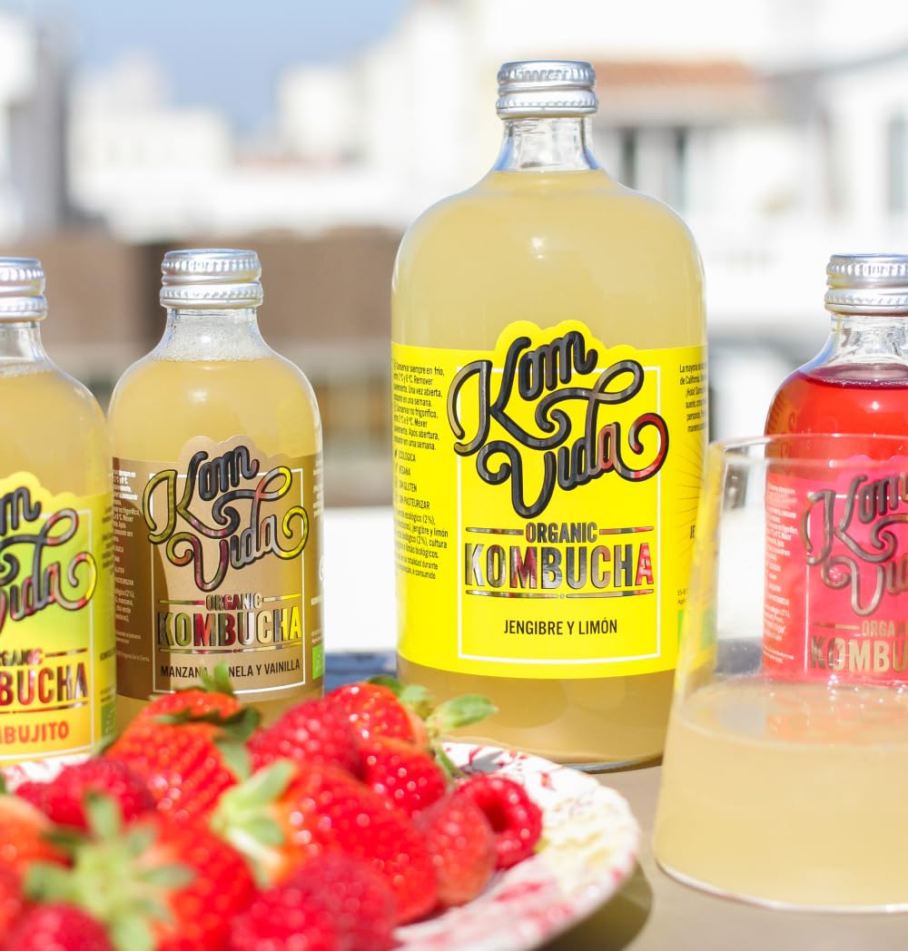 Té kombucha. Komvida. Kit Multisabor. 6 botellas de 750 ml. Envío en frío.