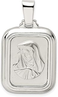 Colar de prata esterlina 925 com pingente de oração Mary Hail Prayer com medalha religiosa sagrada de joias finas para mulheres presentes para ela, Prata esterlina
