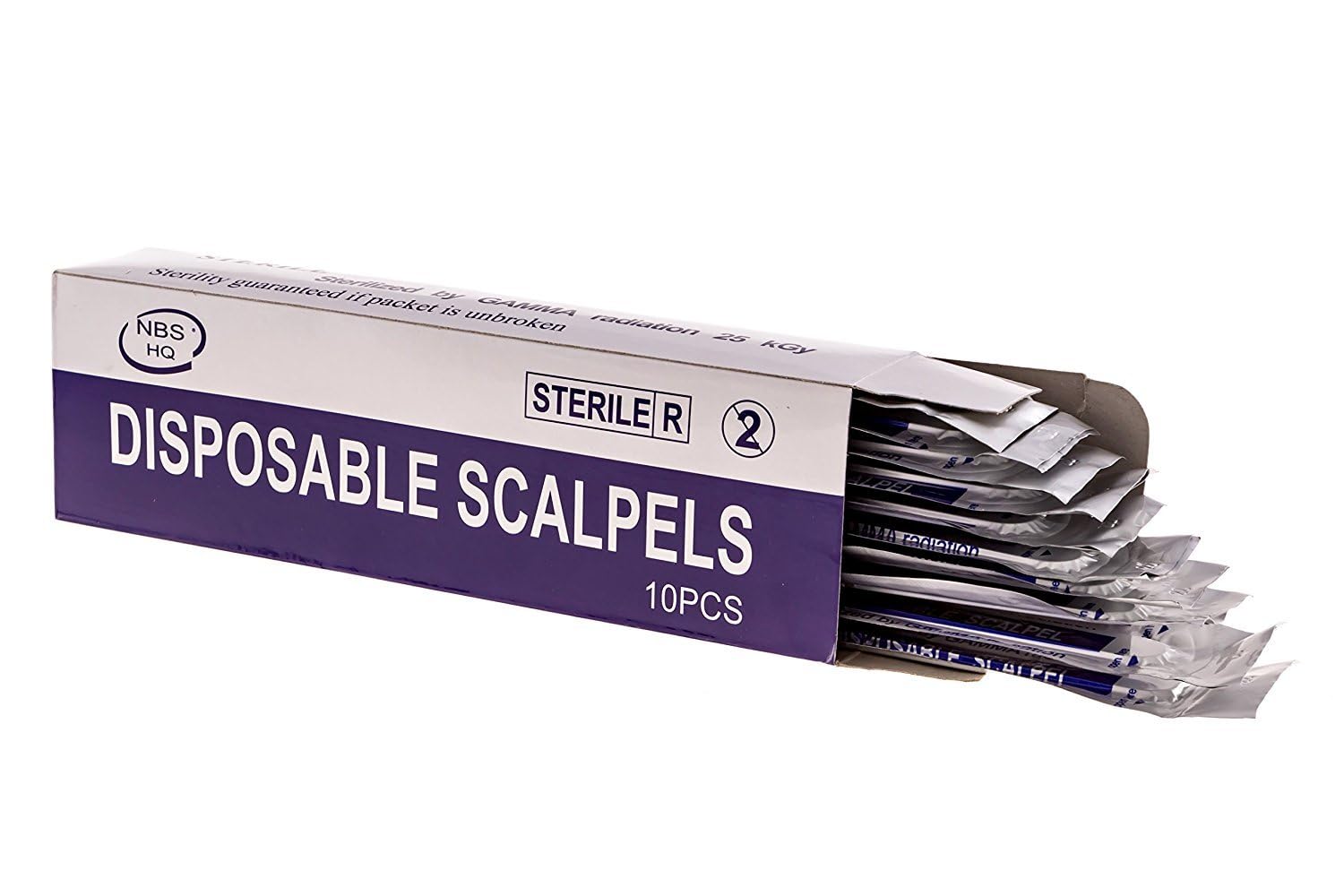 Disposable Scalpels Blades Carbon Steel Blades,Plastic Handle,Sterile,Dermaplaning,Dissection, Podiatry,Professional Grooming,Acne Removal Individually Foil Wrapped,Box of 10 (Disposable Scalpel #12B)