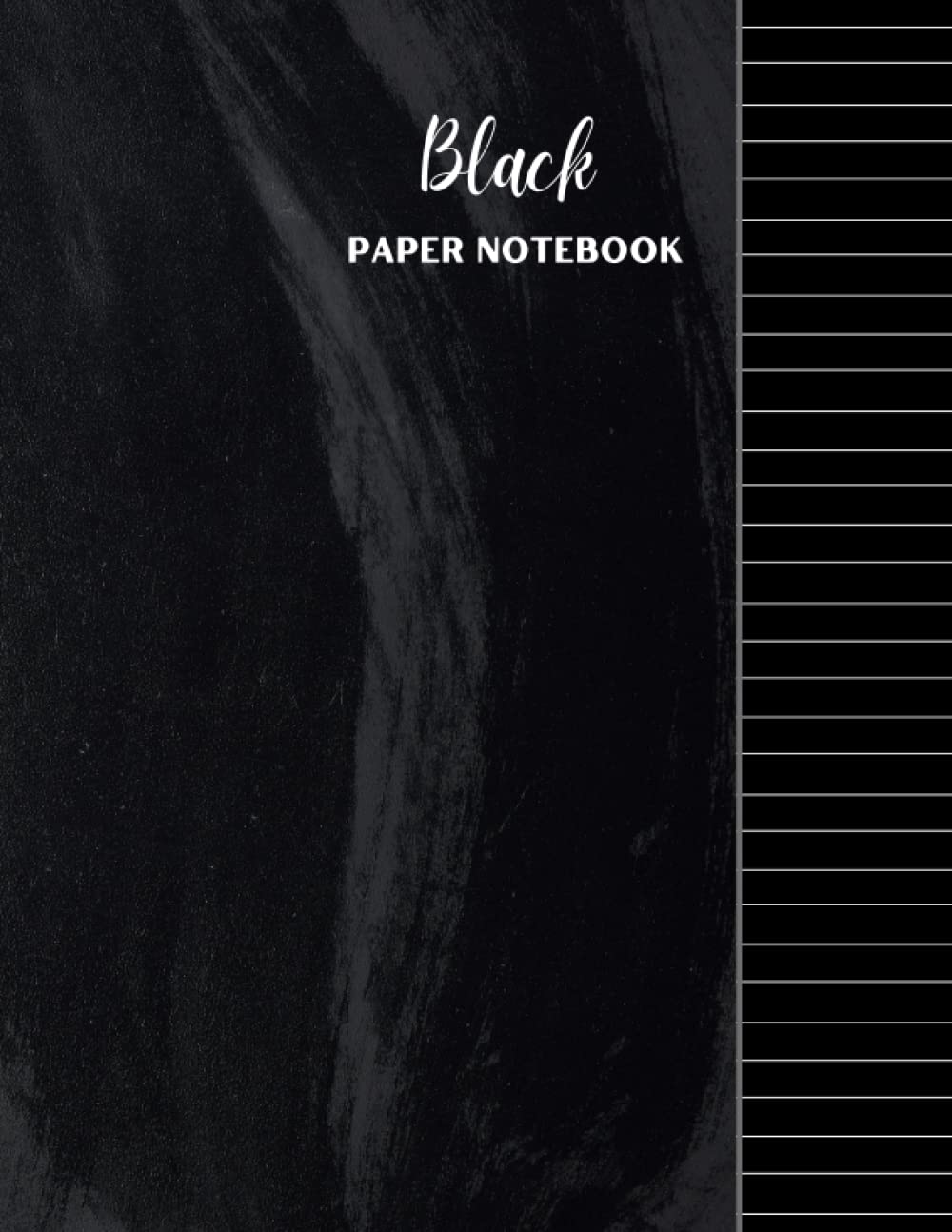 Black Paper Notebook: Plain Ruled Journal with Softcover for Work, School and College Supplies | 120 Pages | 8.5 x 11 in