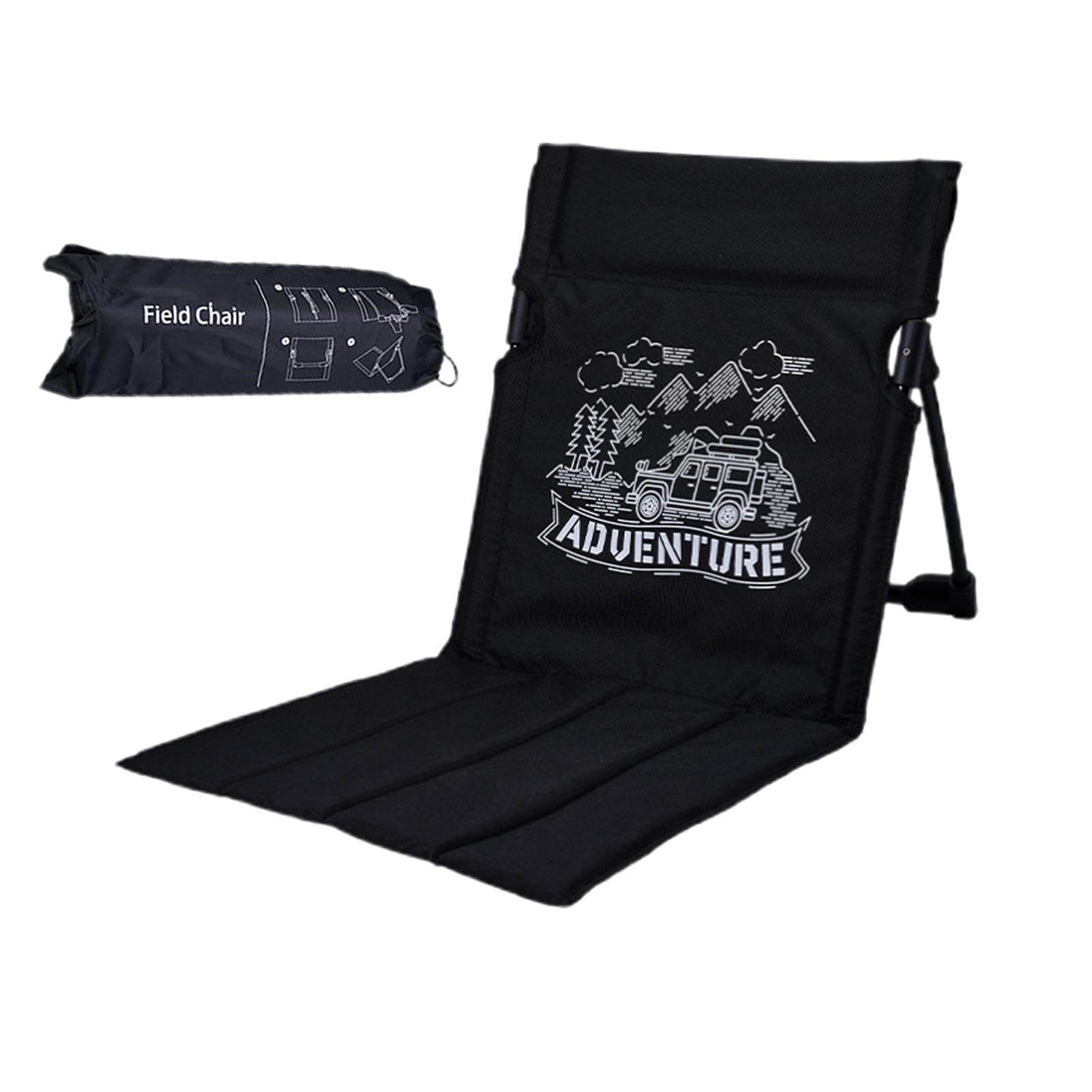 Chaise de sol polyvalente dossier réglable avec coussin pliable de plage