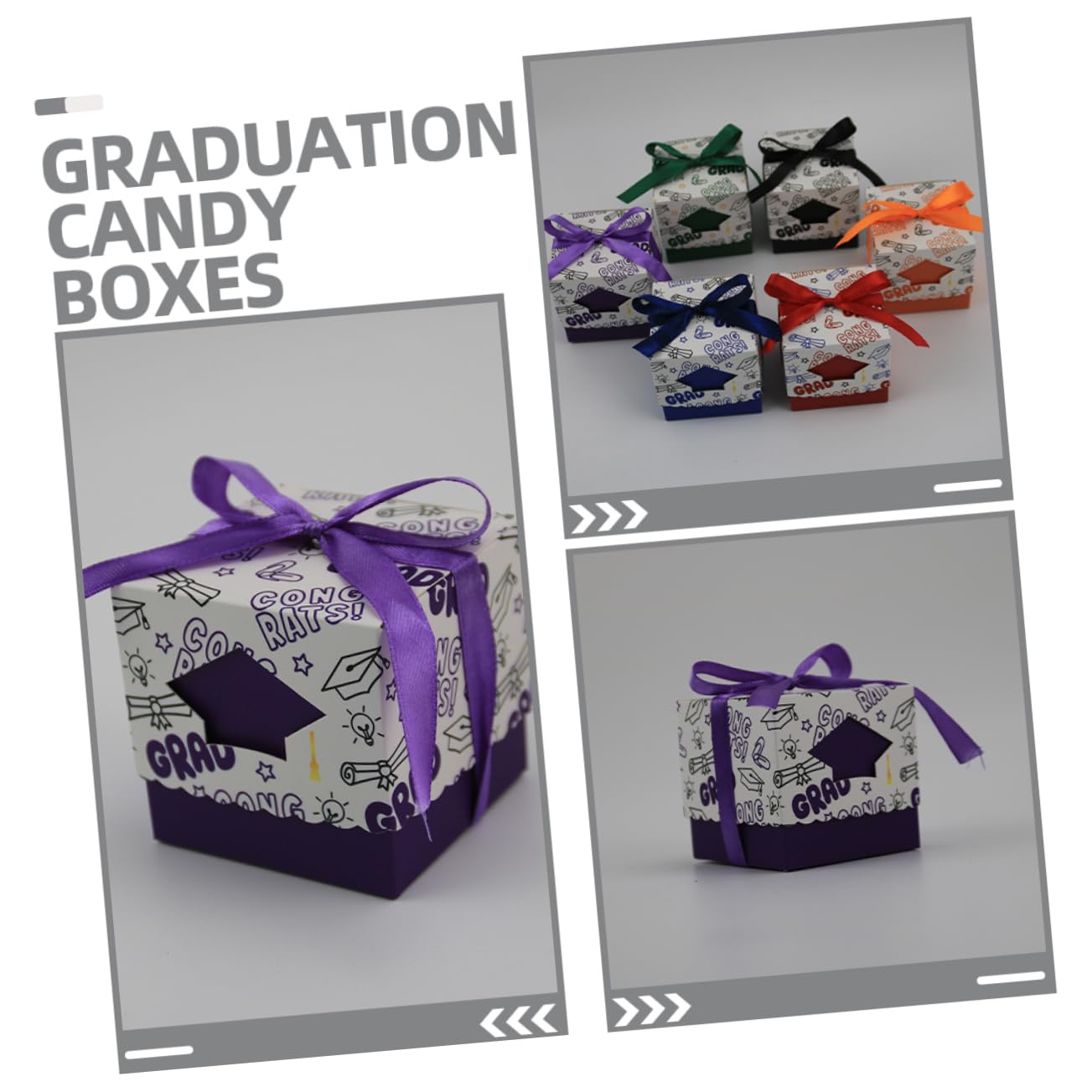 LIFKOME 50stücke Abschlussgeschenkboxen Süßigkeiten Und Snackverpackungen Für Abschlussfeier Dekorative Candy Boxes Für Graduationspartys Vielseitige Party-goodies