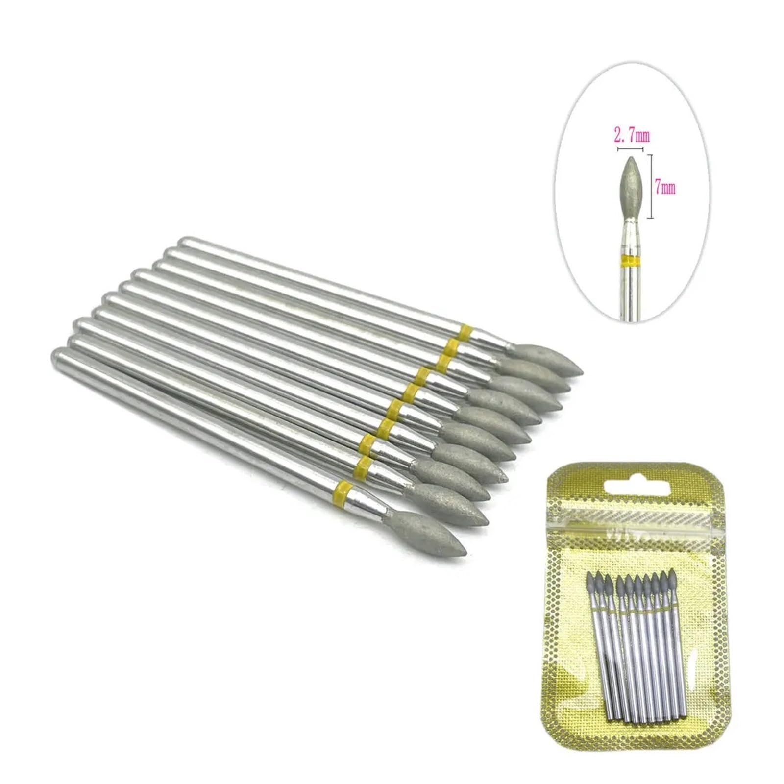 Trapano punte Confezione da 10 punte for trapano for unghie diamantate multicolori for manicure(Efs27)