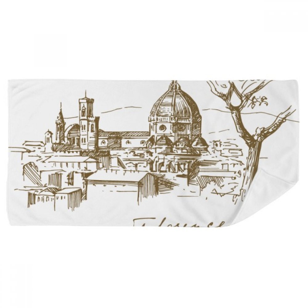 Serviette de bain motif Florence Italie de qualité supérieure 35X70Cm doux