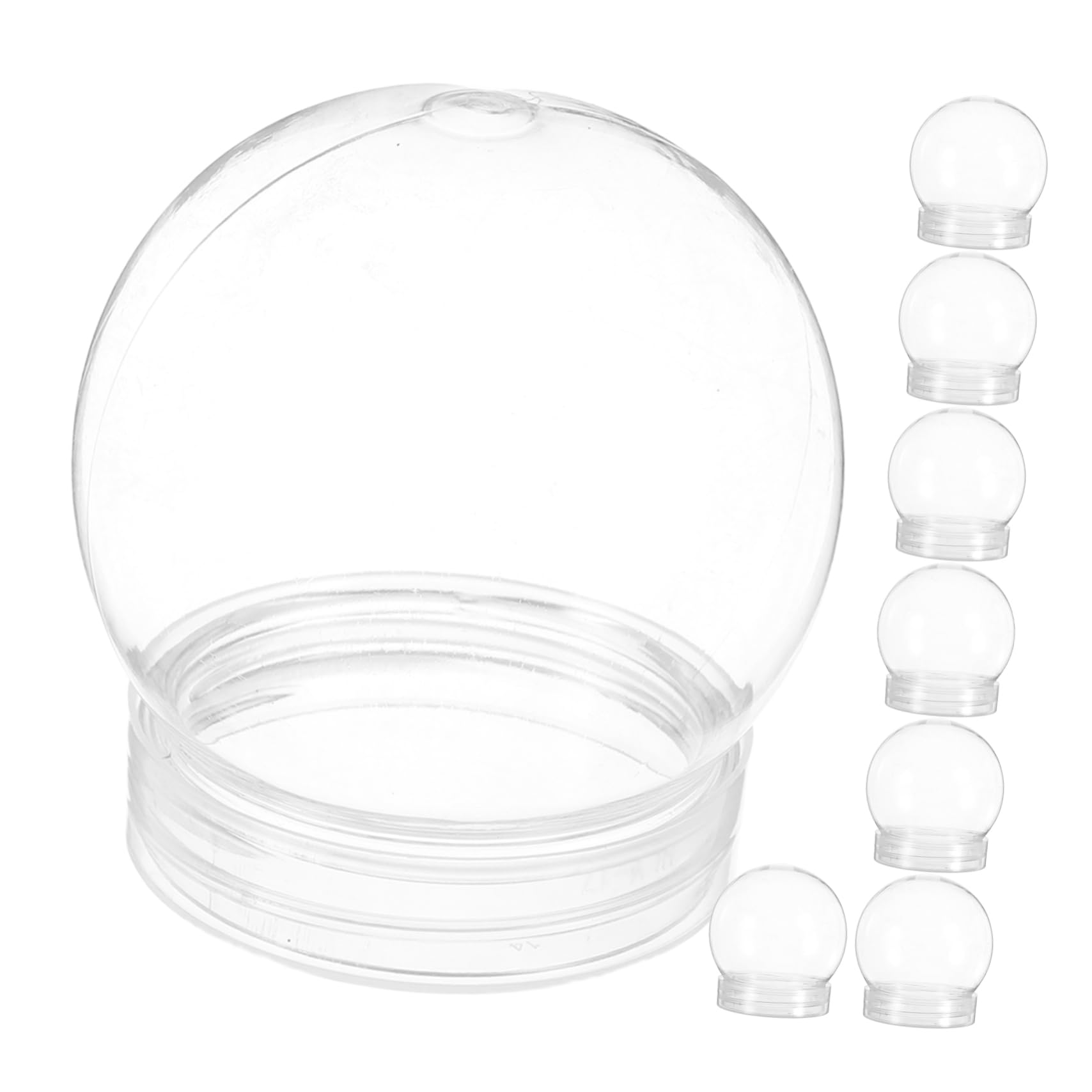 Cabilock 5 Juegos Globo De Agua De Plástico Transparente. Tarro De Globo De Agua Bola De Nieve Vacía Figuritas Equipo Suministro De Navidad Globo De Nieve De Bricolaje El Plastico 8 Uds * 5