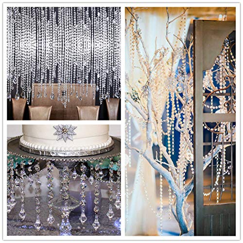 H&D 50Pcs 18Mm Clear Crystal 2 Hole Octagon Beads Glass Chandelier Prisms Lamp Hanging Parts #TOP2