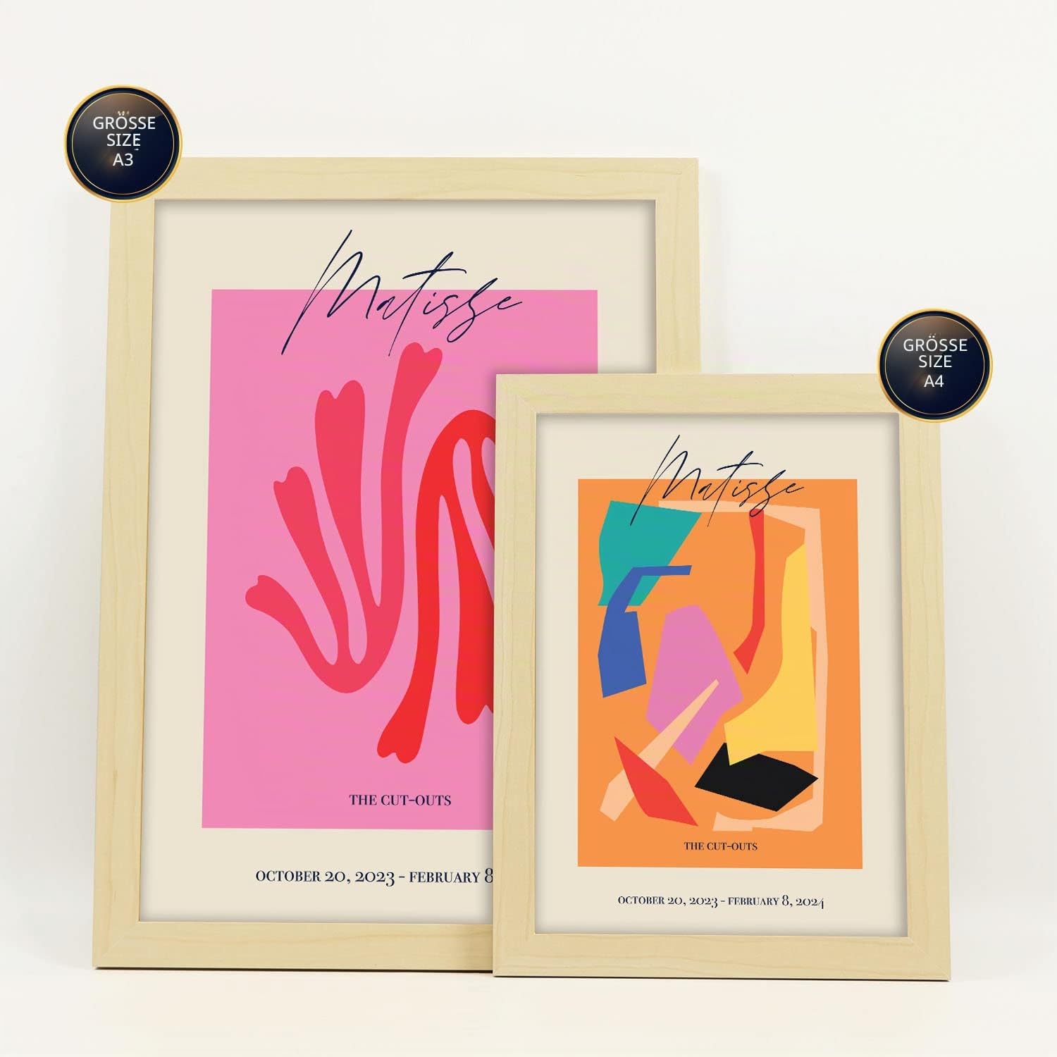 Nacnic Set von 6 Poster Matisse. Sammlung von Platten mit ästhetischer Collage für Innendekoration. Größen A3 und A4. Rahmenlos