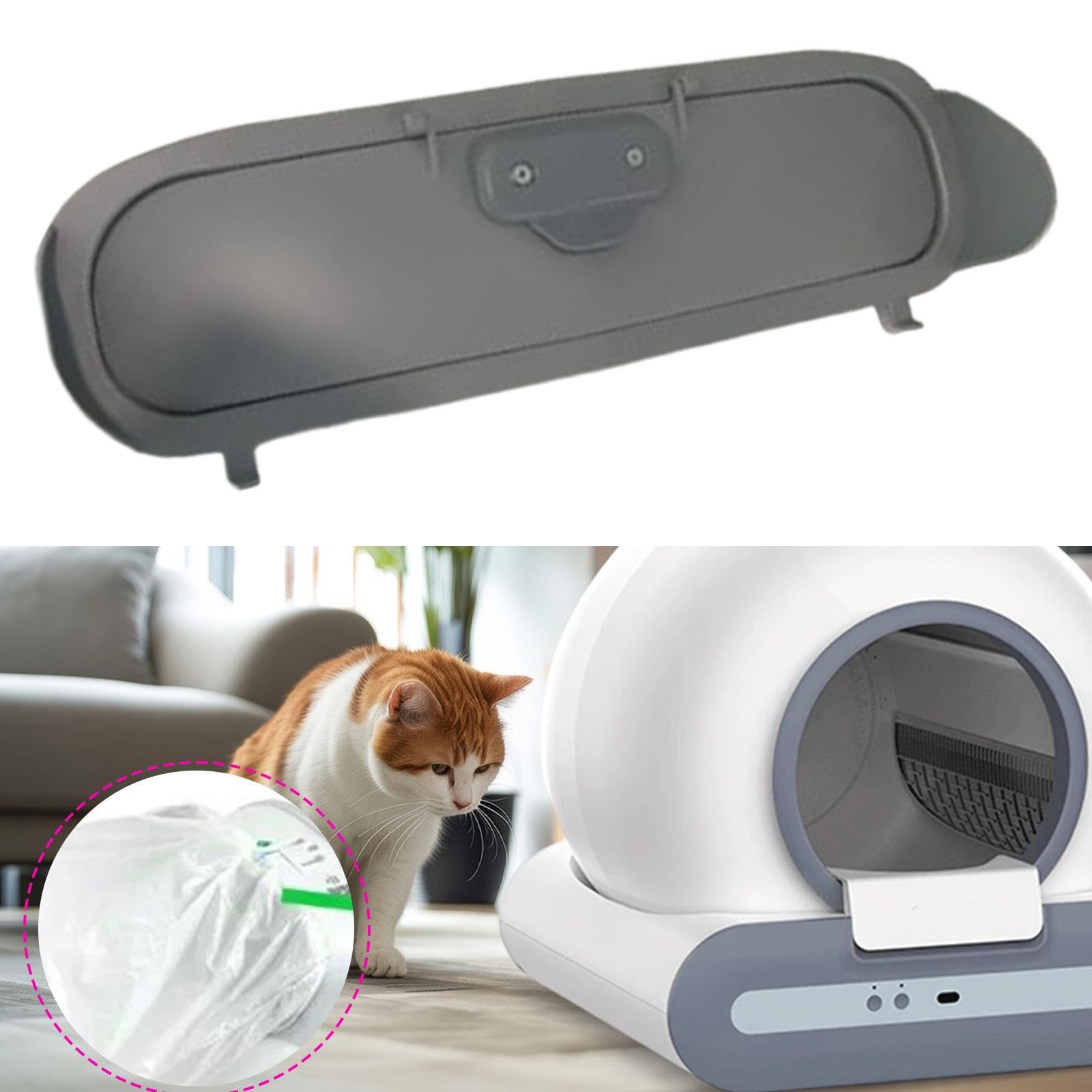 Puerta para Arenero Autolimpiable Componente de Reemplazo Tapa para Depósito Pieza de Recambio Y Accesorio de Mascotas en PP Fácil de Limpiar Adecuad