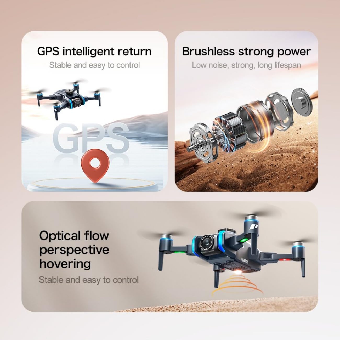 XT808 Drone Pieghevole Telecamera Rotante a 180° Drone con Fotocamera 4K Telecomando con Schermo Lcd Ogni Batteria Dura 25 Minuti Trasmissione 5G Motore Brushless Posizionamento GPS (L)