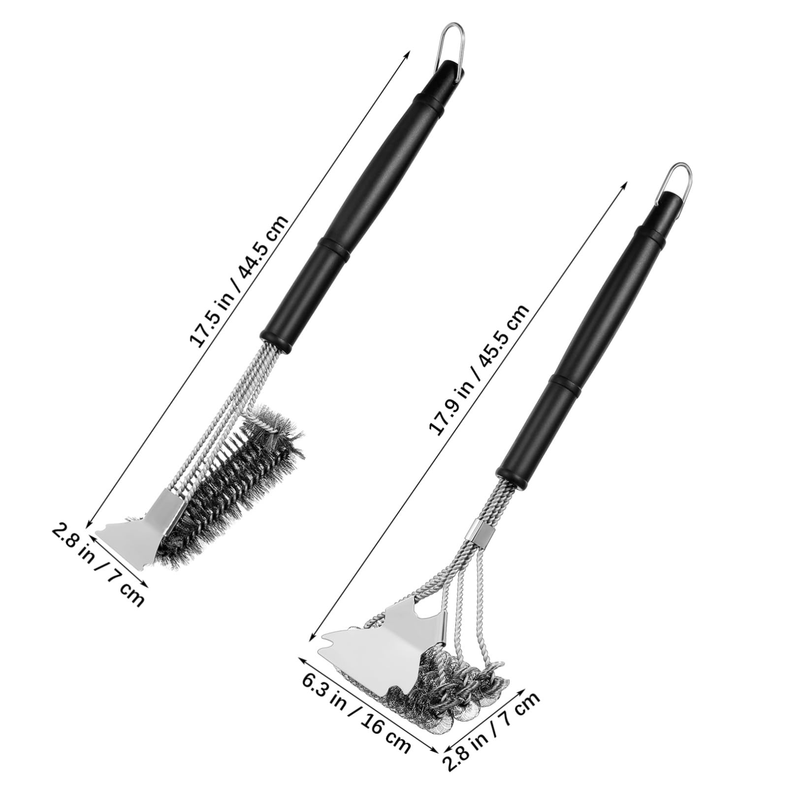 Abaodam 2pièces Lot de Brosses De Nettoyage pour Barbecue Brosse Métallique pour Barbecue Extérieur avec Têtes Différentes Et Poils Acier