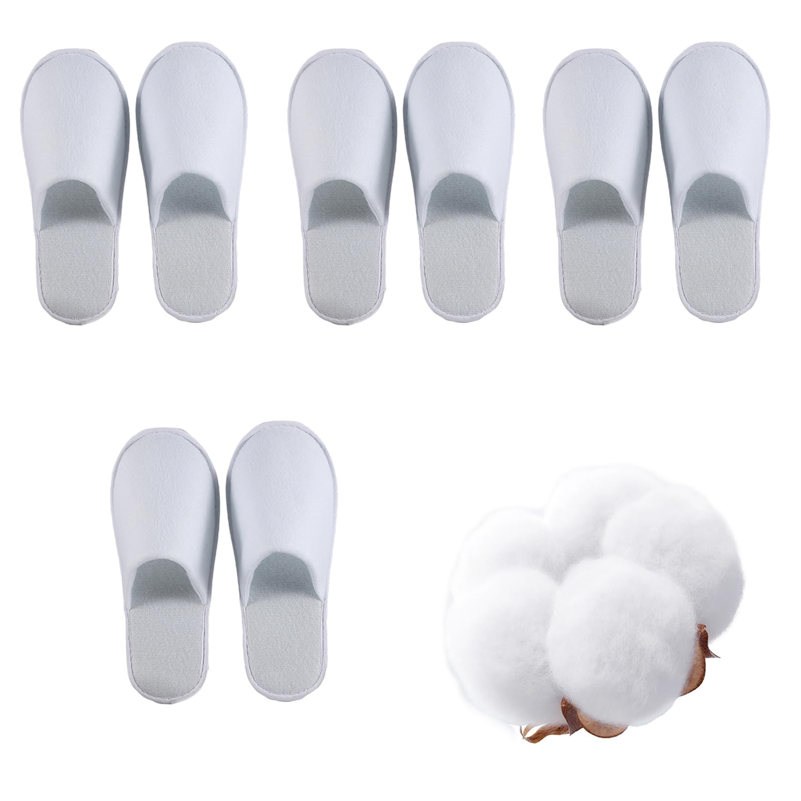 Pantofole SPAHotel Monouso, Ciabatte Ospiti, Pantofole Casa Confortevoli, 4 Paia, Bianco