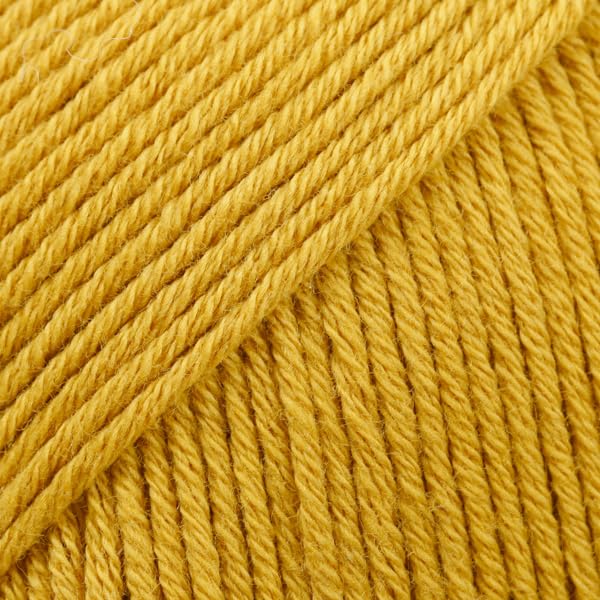 100% Egyptian Cotton Yarn for Knitting and Crocheting, Drops Safran, Sport Weight, 2 - Fine, 5 ply, 1.8 oz 175 Yards (66 Mustard)