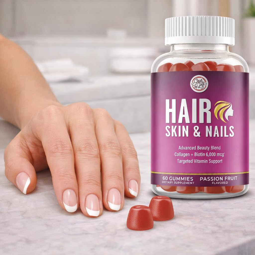 Grab The Gold Hair Skin & Nails Gummies Biotin Collagen Passion Fruit — Amazon image 6