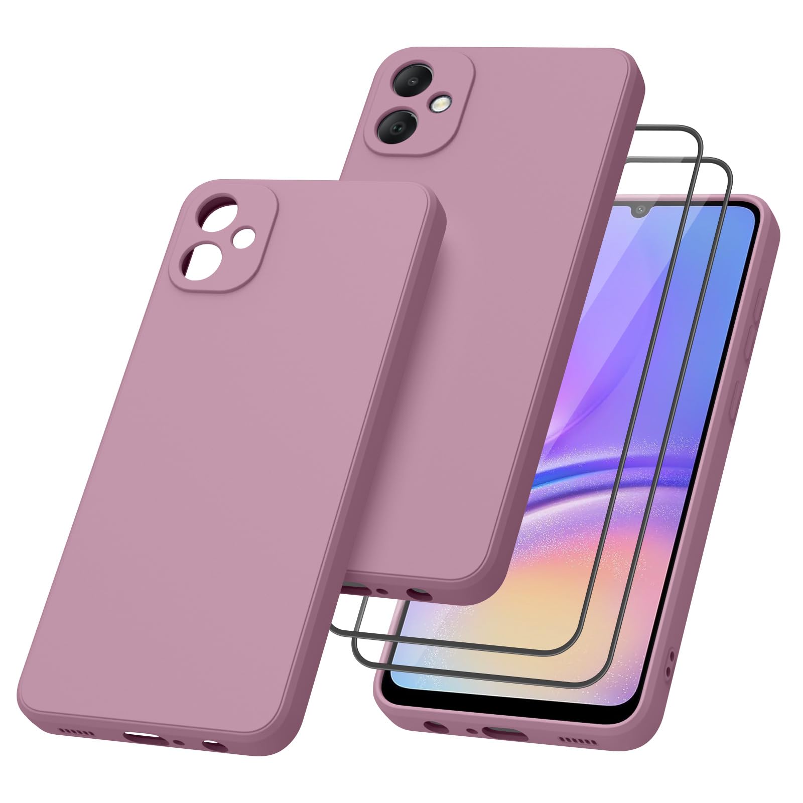 Meliya for Samsung Galaxy A05 4G Case with Screen Protector[2pcs], Soft Silicone Full Camera Protecion Shockproof Phone Case Cover for Samsung Galaxy