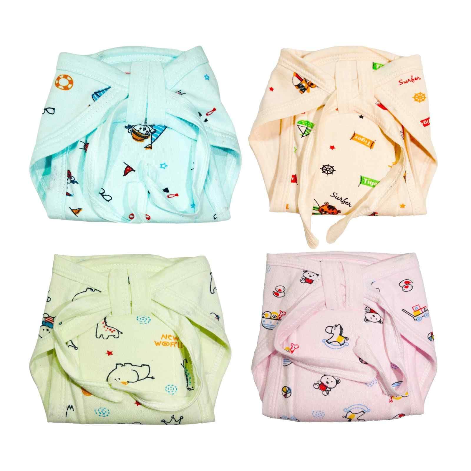 Cotton Washable Reusable Colorful Printed Nappy, Diaper, Langot With Extra Absorbent & Wide Cushion/Padding, Nappies Baby Boys & Girls (Set Of 5, Multicolor) (3-6 Months, 4, count)-image-12