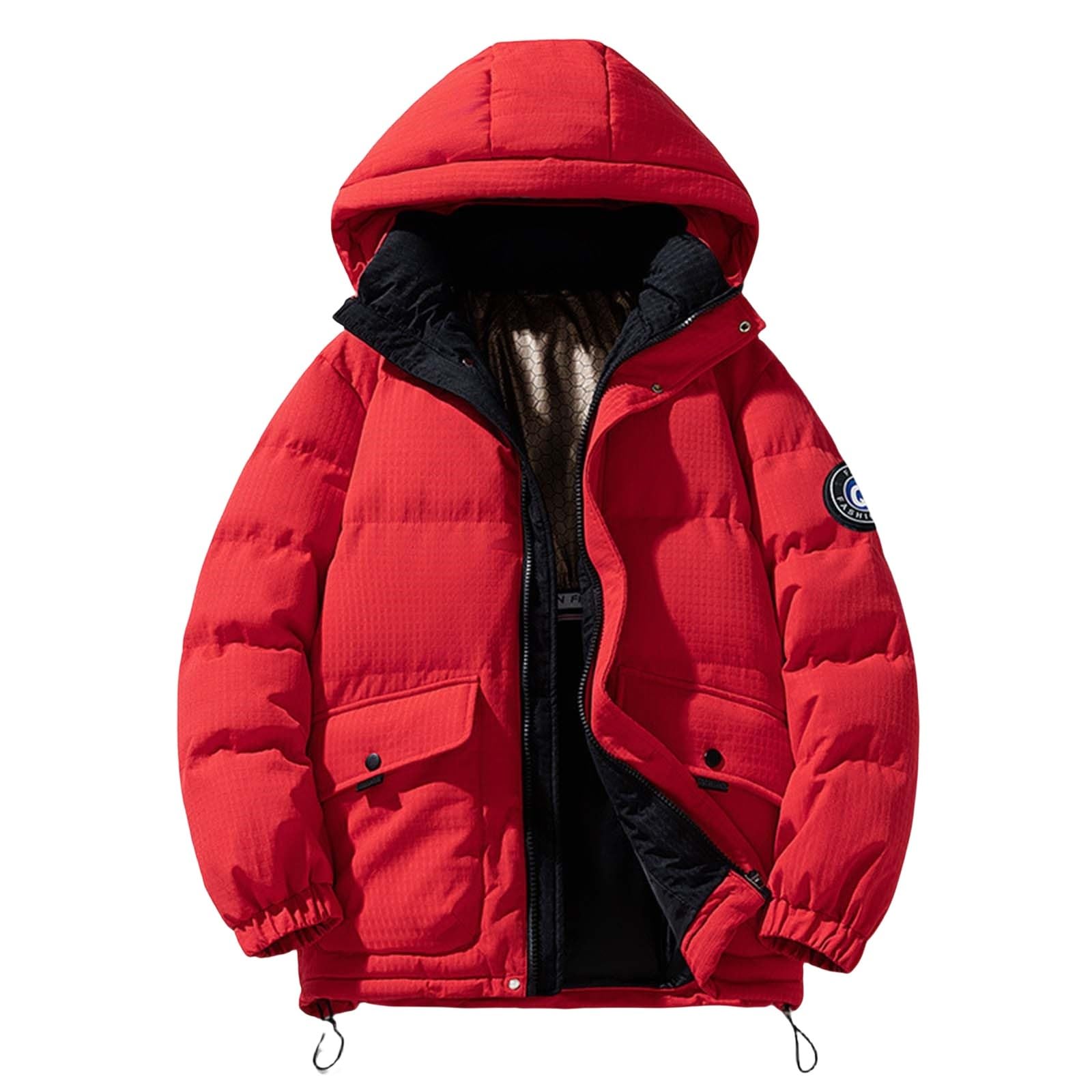 Warm Jacket Mens Winter Fur Hood Coats Yozai Men's Winter Coat