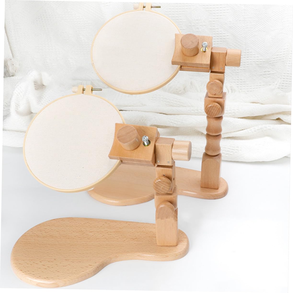 DIYEAH Soporte Giratorio Ajustable de Madera para Bordado en Casa Ángulo Regulable y Fácil de Desmontar para Punto de Cruz DIY y Manualidades