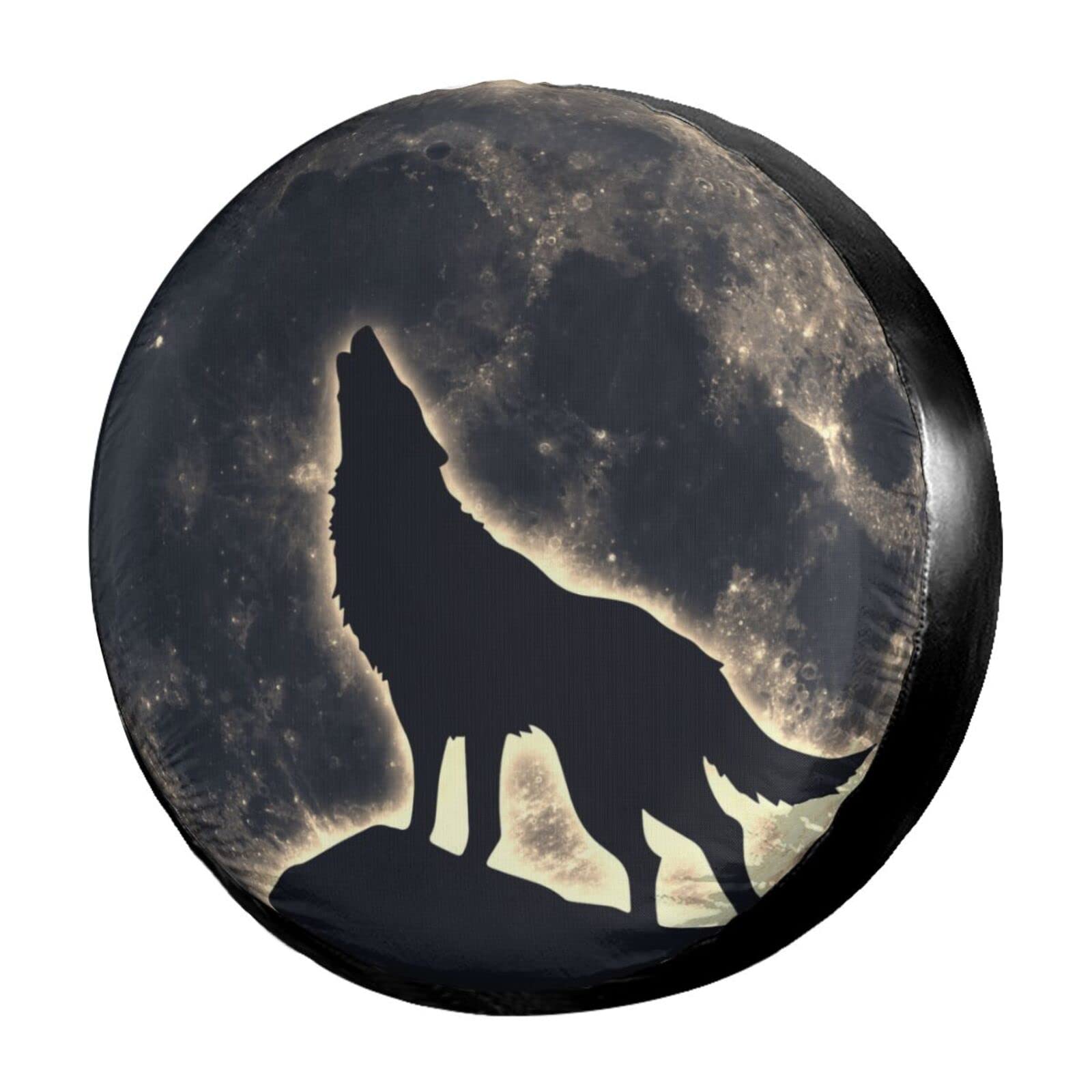 Foruidea Howling Wolf Spare Tire Cover Dust-Proof Wheel Tire Cover Fit Trailer, RV, SUV and Many Vehicle 14 Inch
