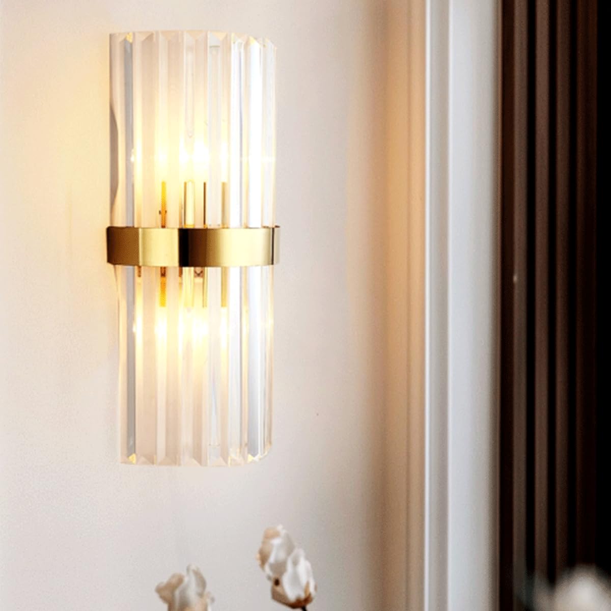 Nowoczesna luksusowa kryształowa lampa ścienna, metalowa lampa dekoracyjna, lampa ścienna do salonu, lampa wejściowa