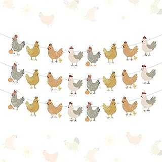3PCS Chicken Themed Birthday Party Banner This Chick is One Birthday Party Decorations Farm Animals Theme Birthdays Party Decor for Kids Chicken Farm Birthdays Partys Baby Shower Supplies