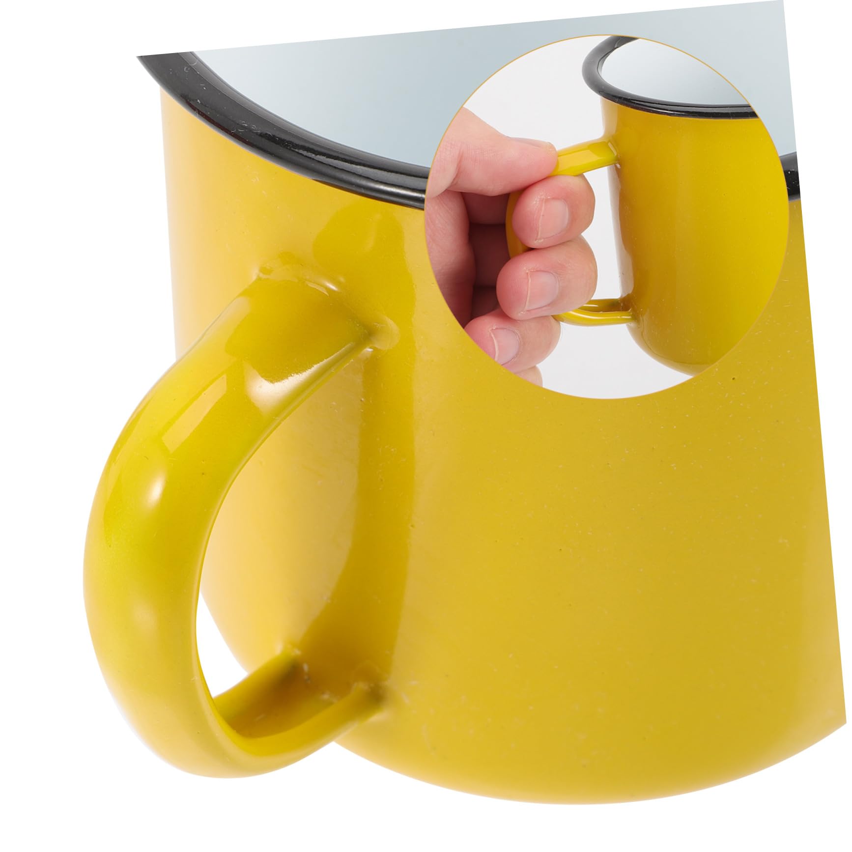 Emaille Becher 8cm Aus Langlebigem Stahl Für Haushalt Camping Wasser Kaffee Tee Tasse Mit Rutschfestem Henkel Klassisch Designte Emailletasse Im 4 Stück (rot Gelb Blau Grün