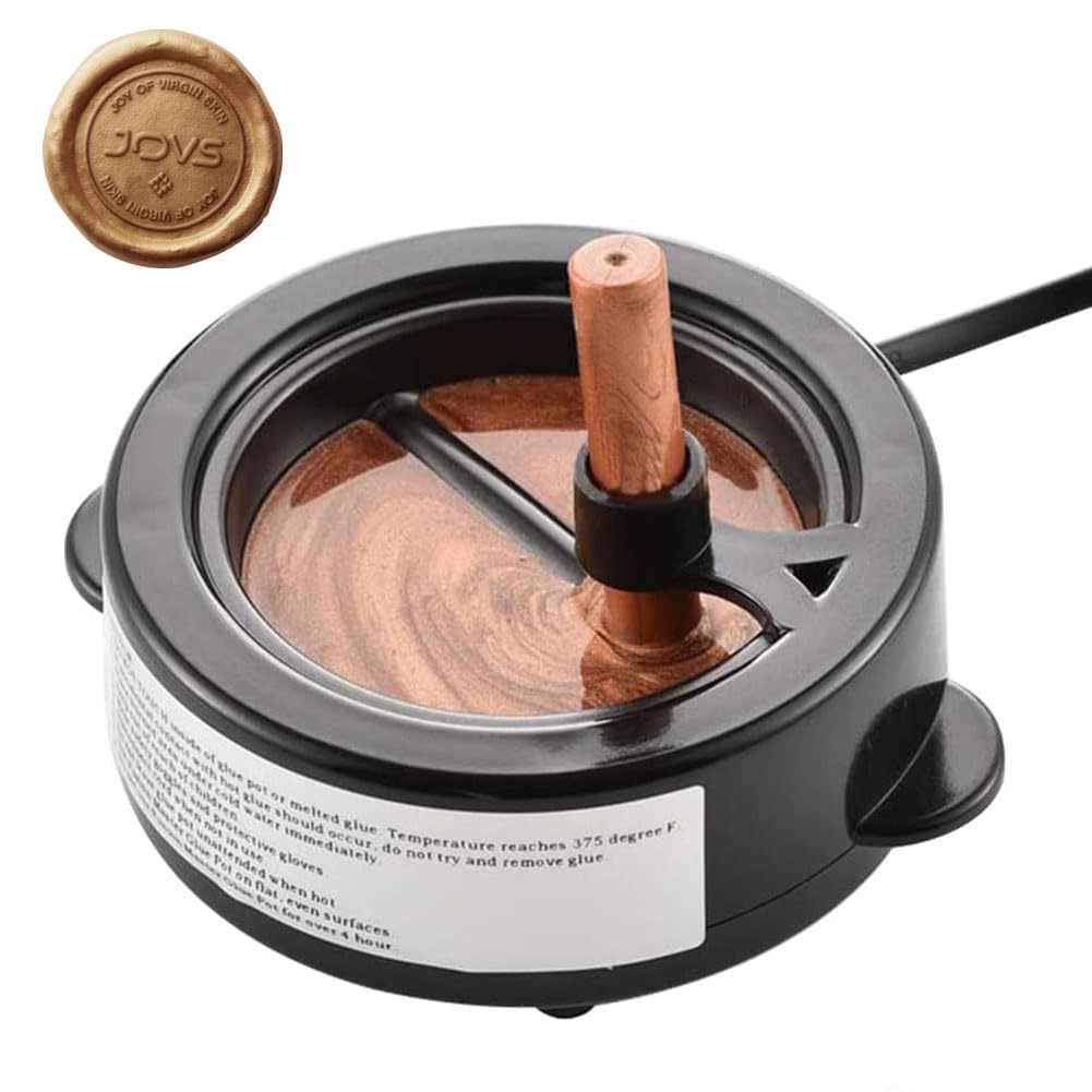 QUTBAG Hot Glue Melt Pot, 60W Electric Wax Melting Furnace with Fixing Bracket, Sealing Wax Kit with Non-stick Coating for Invitations Cards Envelopes Wine Packages Gift Wrapping
