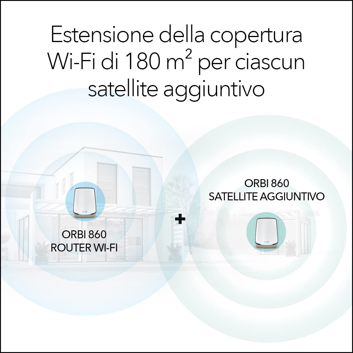 NETGEAR Orbi Router WiFi 6 Triband RBR860S, copertura fino a 180 m2, 100 dispositivi, porta da 10G, protezione Armor, AX6000 (fino a 6 Gbps)
