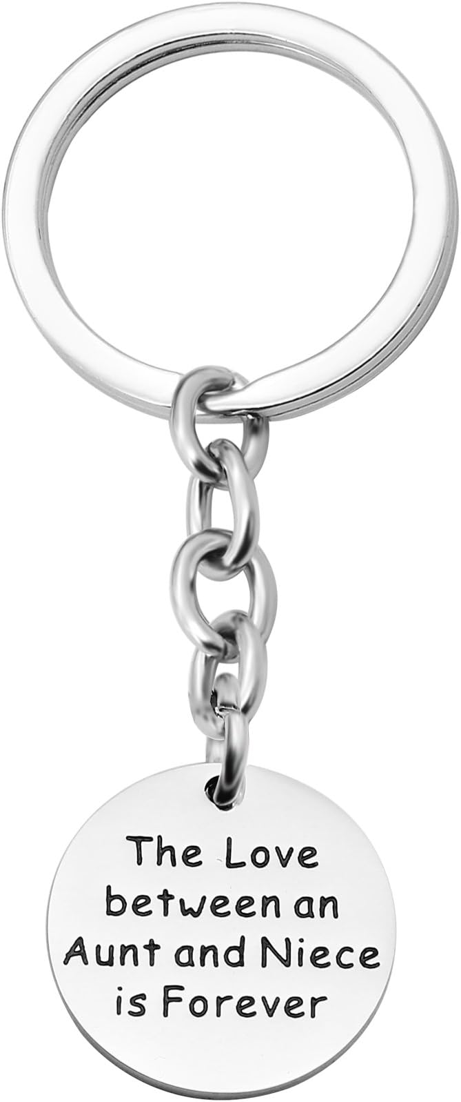 CAROMAY Aunt Niece Key Chain Ring Family Gifts - The Love Between Aunt and Niece is Forever - Women Jewelry