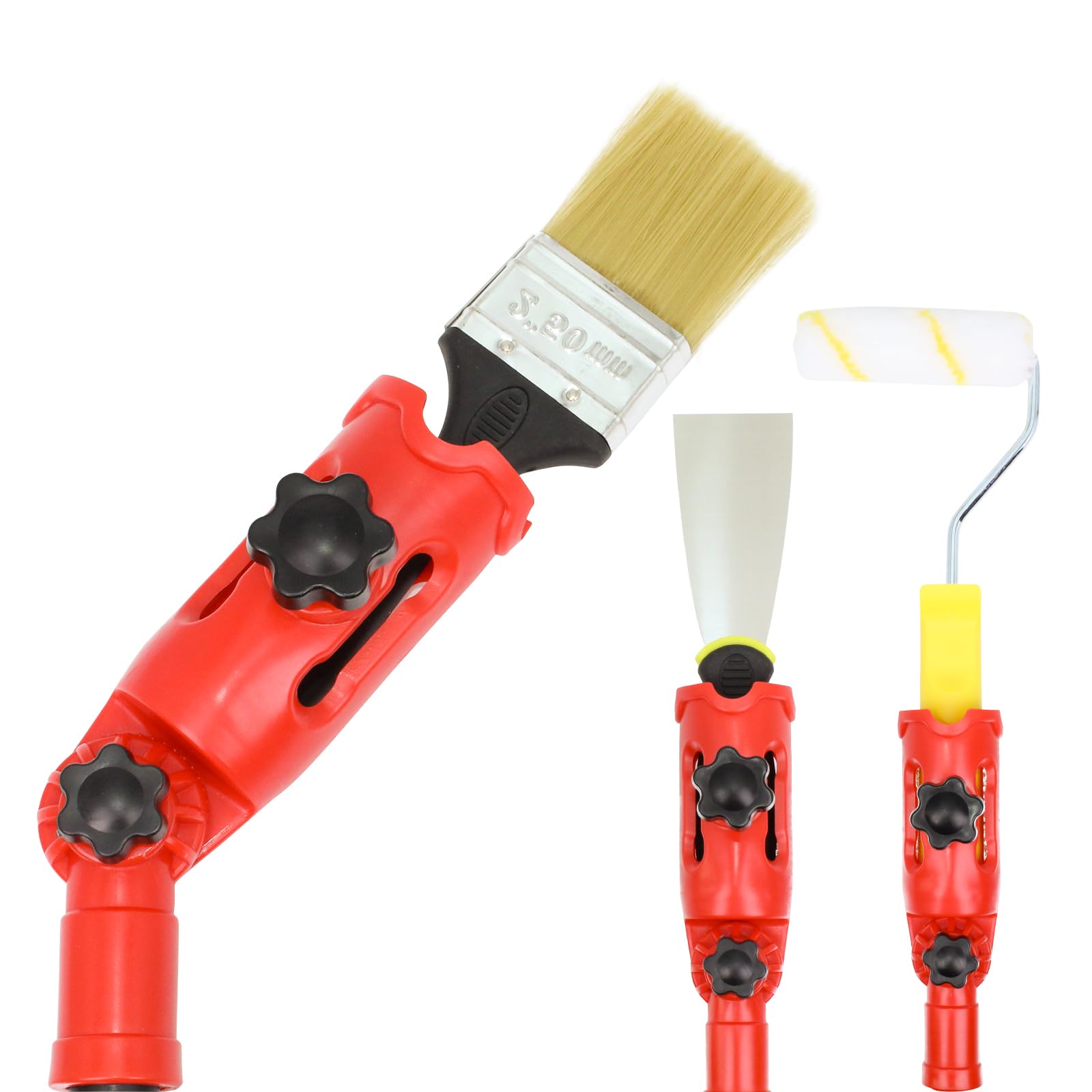 Suzmei Multi-Angle Paint Brush Extender Holder For High Ceiling,Extension Pole Attachments,Paint Brush Extension Handle-Universal Paint Brush Extender Tool Fits Most Rollers,Brush,Scrapers