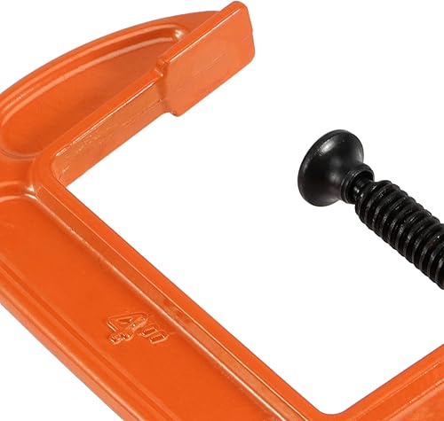 Miniatura 3 de Juego de 8 abrazaderas C de 4 pulgadas, abrazaderas C de hierro maleable naranja con apertura de mandíbula de 4 pulgadas y profundidad de garganta