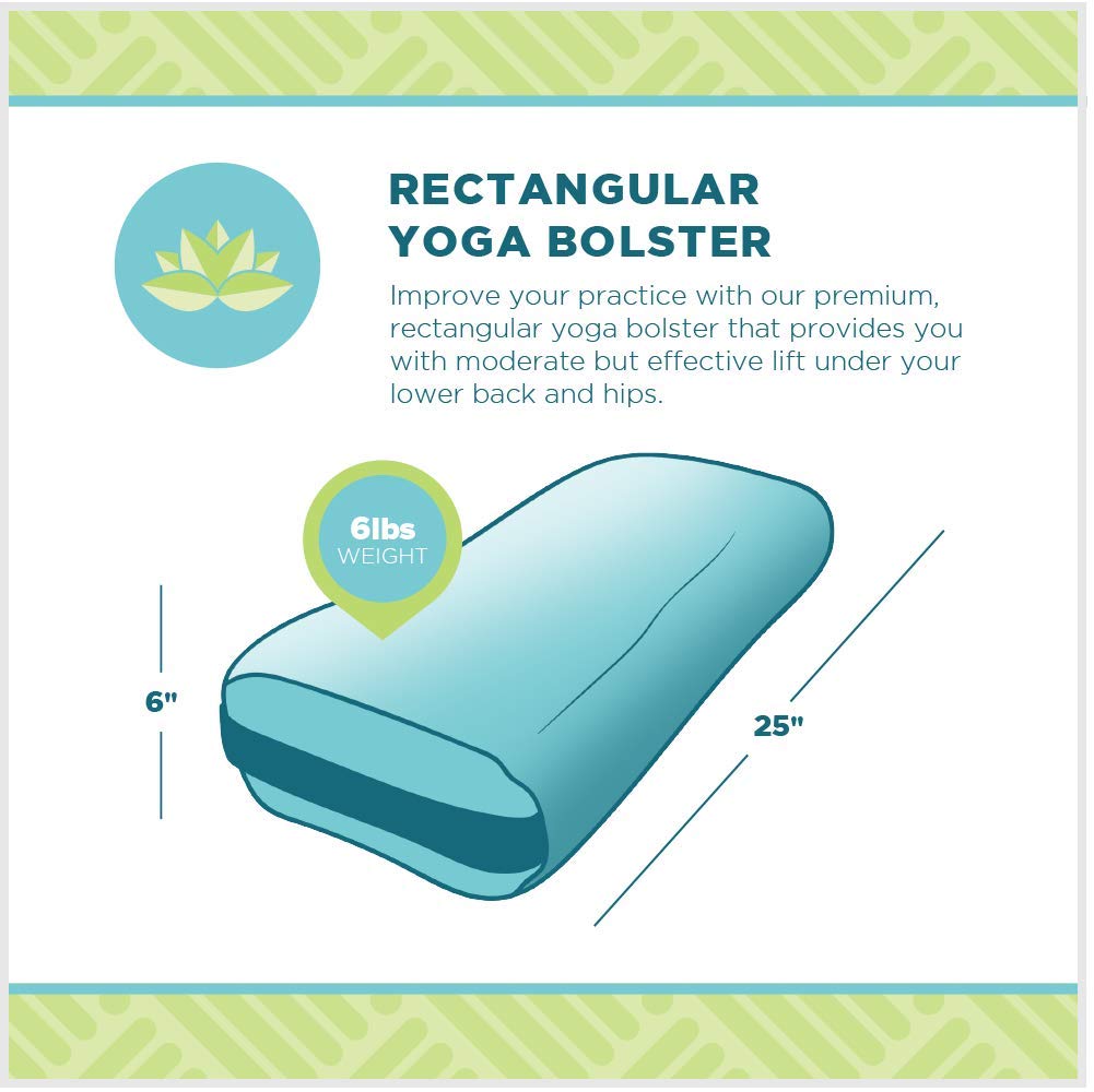 Bean Products Yoga Bolster - Handcrafted In The USA With Eco Friendly Materials - Studio Grade Support Cushion That Elevates Your Practice & Lasts Longer - Rectangle, Hemp Natural