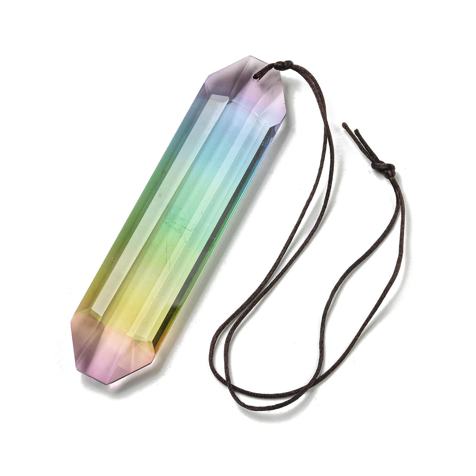 LiQunSweet 4 pcs Colorful Prism Shaped Glass Hanging Dream Suncatchers Rainbow Prismatic Rectangle Ornaments Catchers for Window Room Party Home Wall Garden Decor