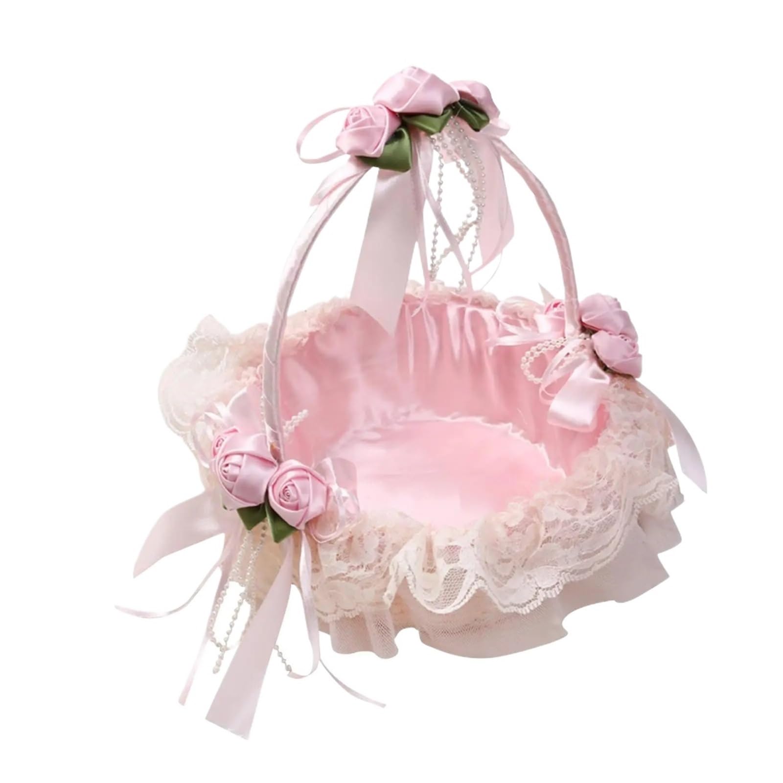 Blumenkörbchen Hochzeit 2 Stück Hochzeits-Blumenkorb, Handkorb, Spitzenkörbe