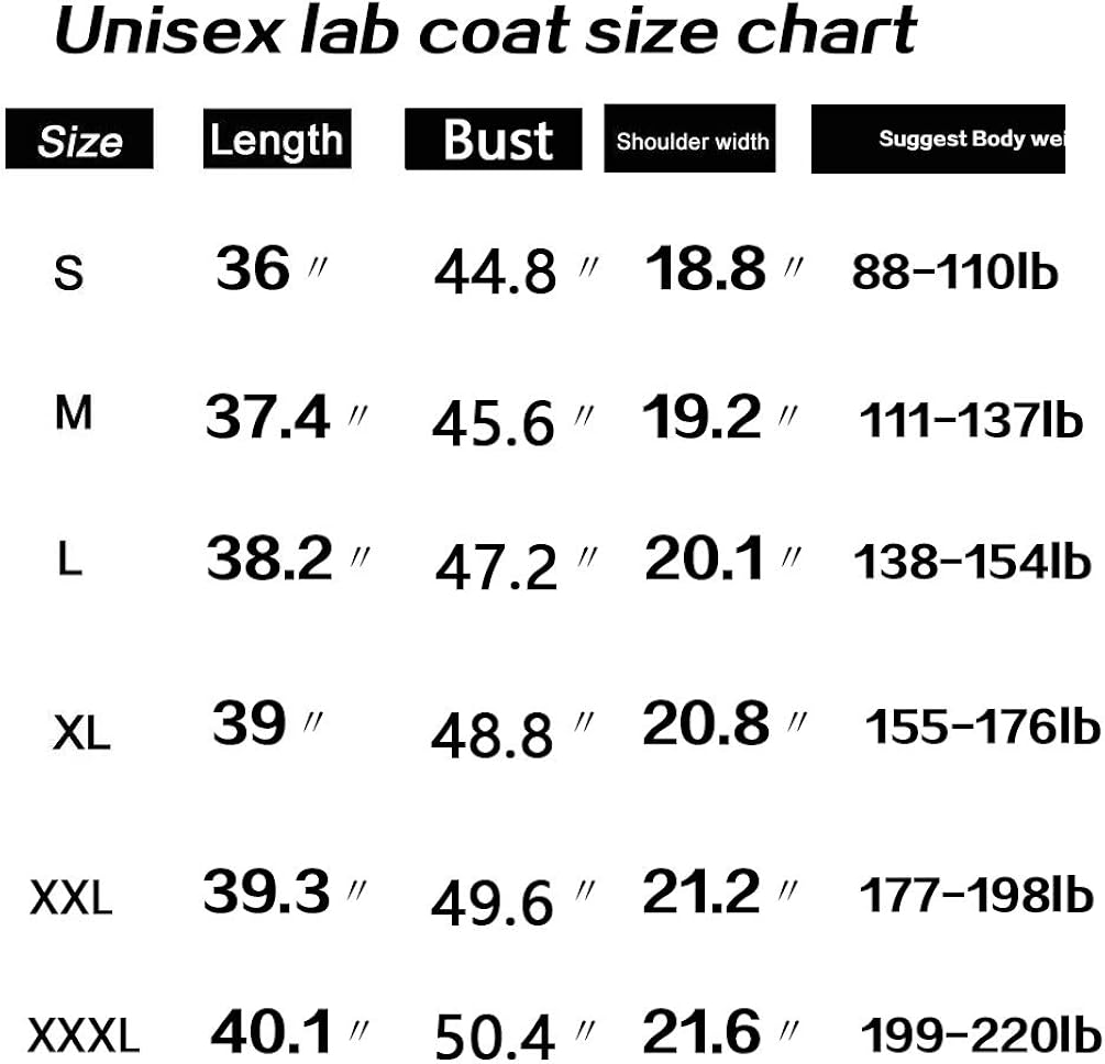 Miniatura 3 de Unisex Médico Blanco Laboratorio Escudo Médico Profesional Enfermera Uniforme Estudiante Laboratorio Clase Chaqueta Larga