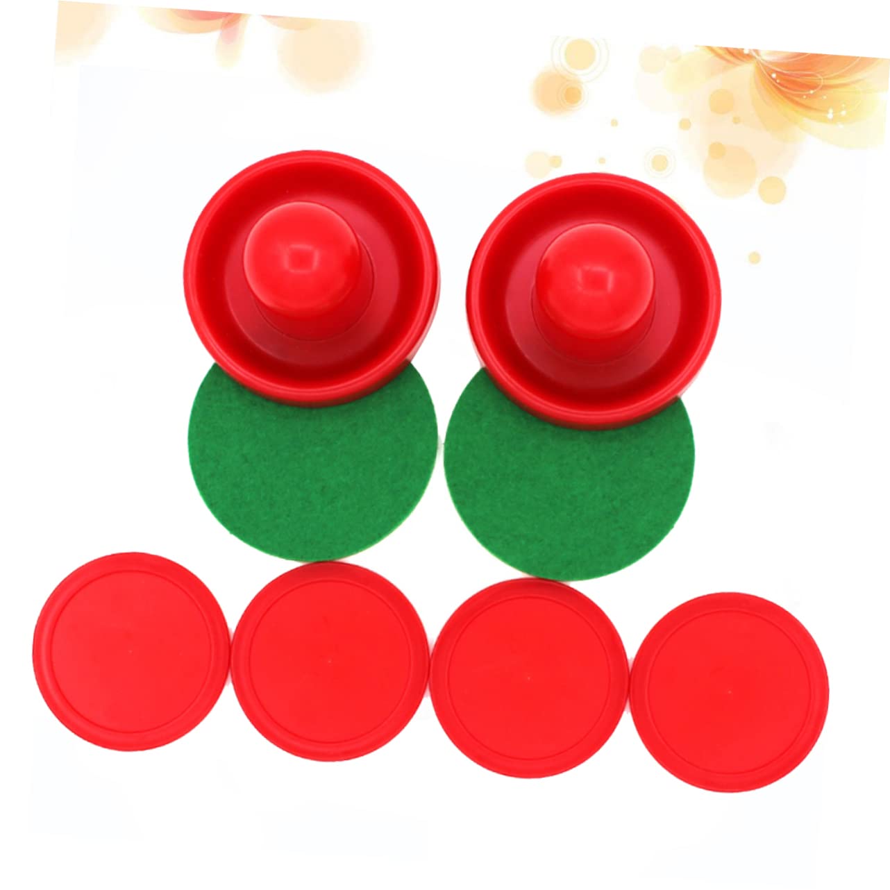 UPKOCH 3 Set Accessori Per Hockey Partita Di Hockey Disco Di Hockey Tavolo Da Air Hockey Disco Da Air Hockey Sostituzione Dei Paddle Delle Maniglie Da Hockey Rosso 8 Pezzi*3