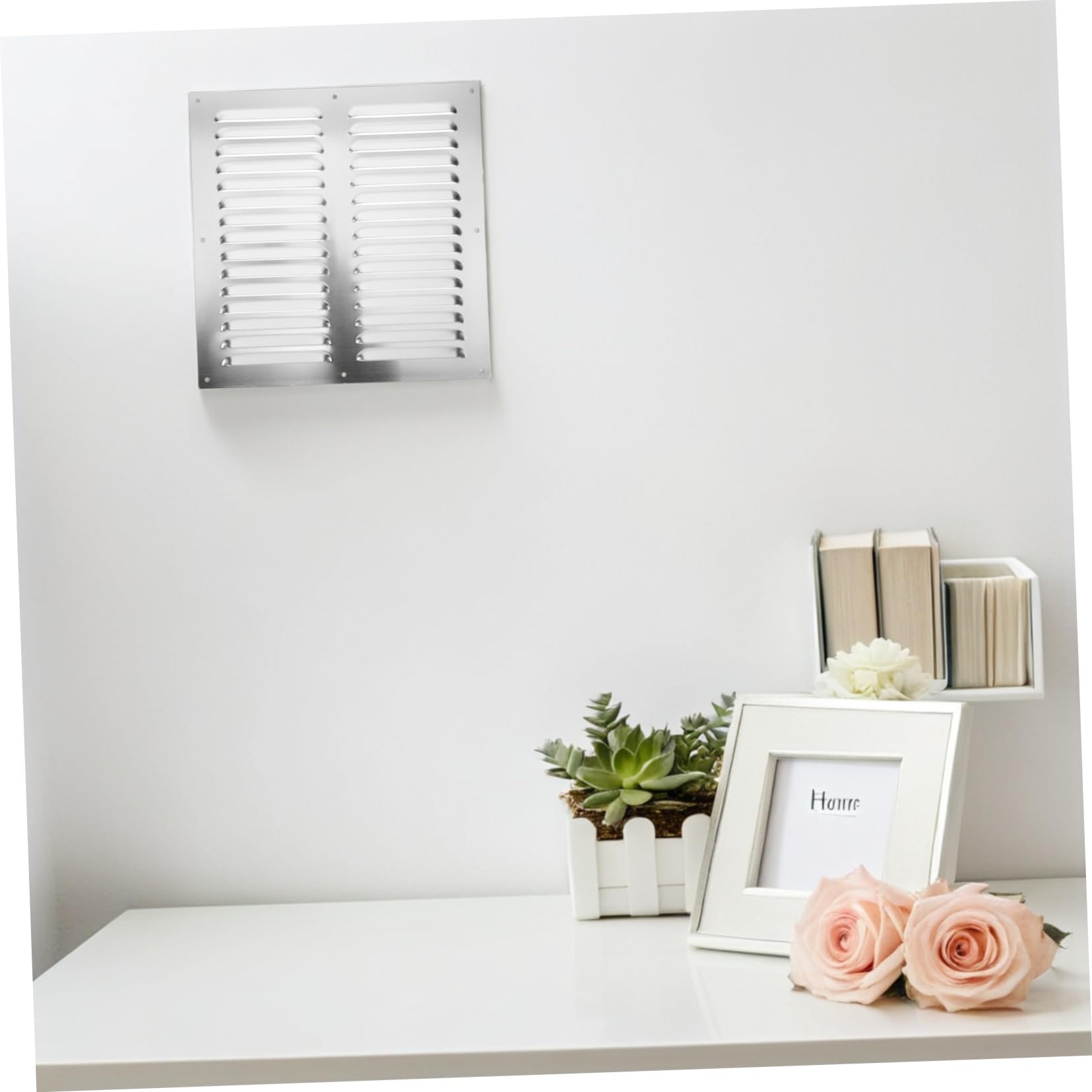 WOONEKY Ventilation Acier Inoxydable Protection Vent pour Système de Climatisation et Ventilateur Échappement Améliore la Circulation de Air Qualité Intérieure Dimensions Couleur Argentée