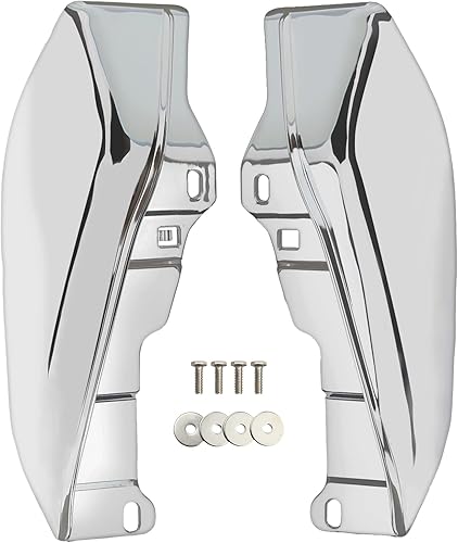 VG MOTO Deflectores de aire de marco medio, cubiertas cromadas compatibles con Harley Touring Street Glide Road King Electra Glide CVO 2009-2016