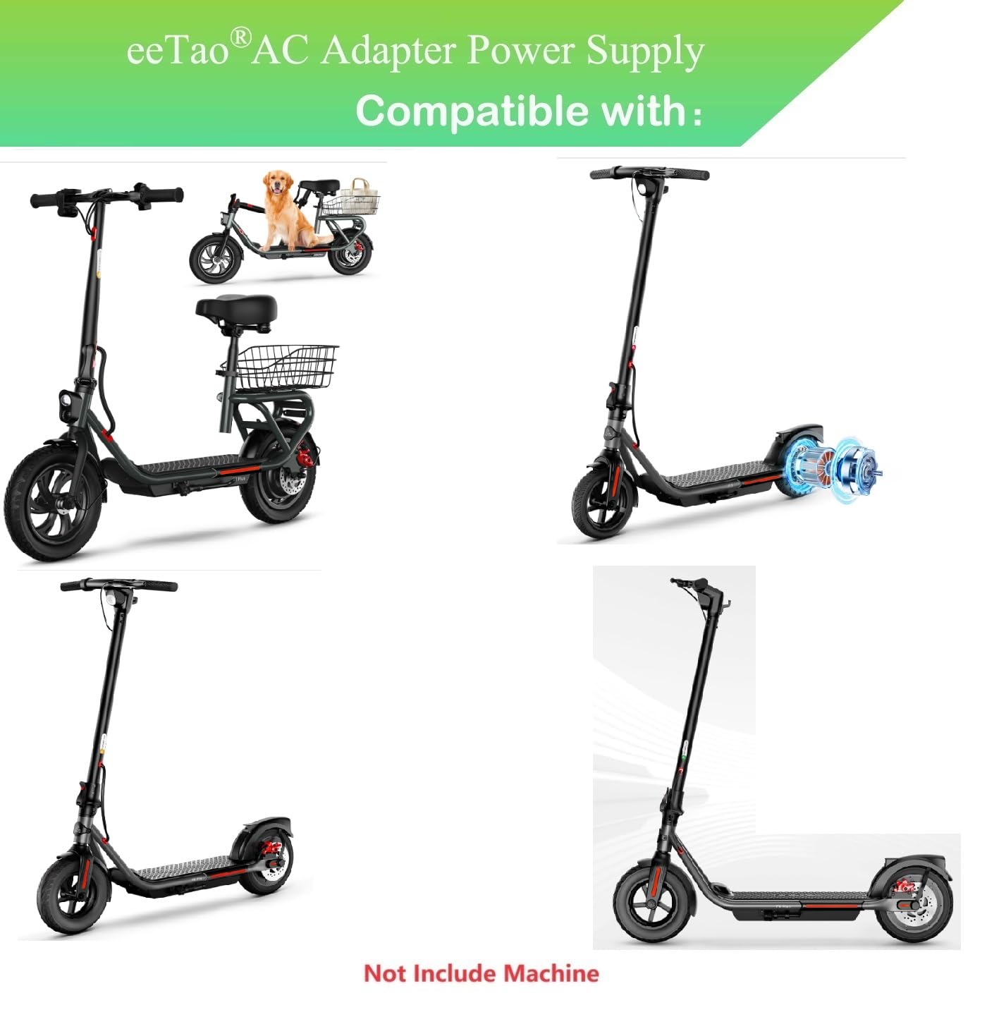 eeTao 42V 1.5A AC/DC Adapter Charger Compatible with TST G2 Plus VS4 VS4 Max Pro F8 Pro B16 B16A C10 36V 7.8Ah 10.4Ah 5.2Ah Lithium-ion Battery Electric Scooter TS TST GRP LLC Power Supply Cable Cord