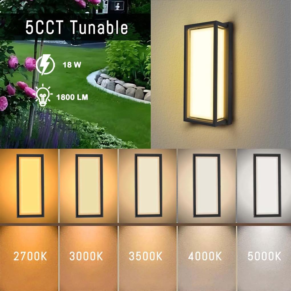 Smart Outdoor Lights Color Changing 2 Pack, RGB+2700K-6500K Outdoor Wall Sconce Aluminum Exterior Lighting Fixtures Waterproof Antirust, APP Control Up and Down Lights 9 61lEmOF6XeL. AC SL1020