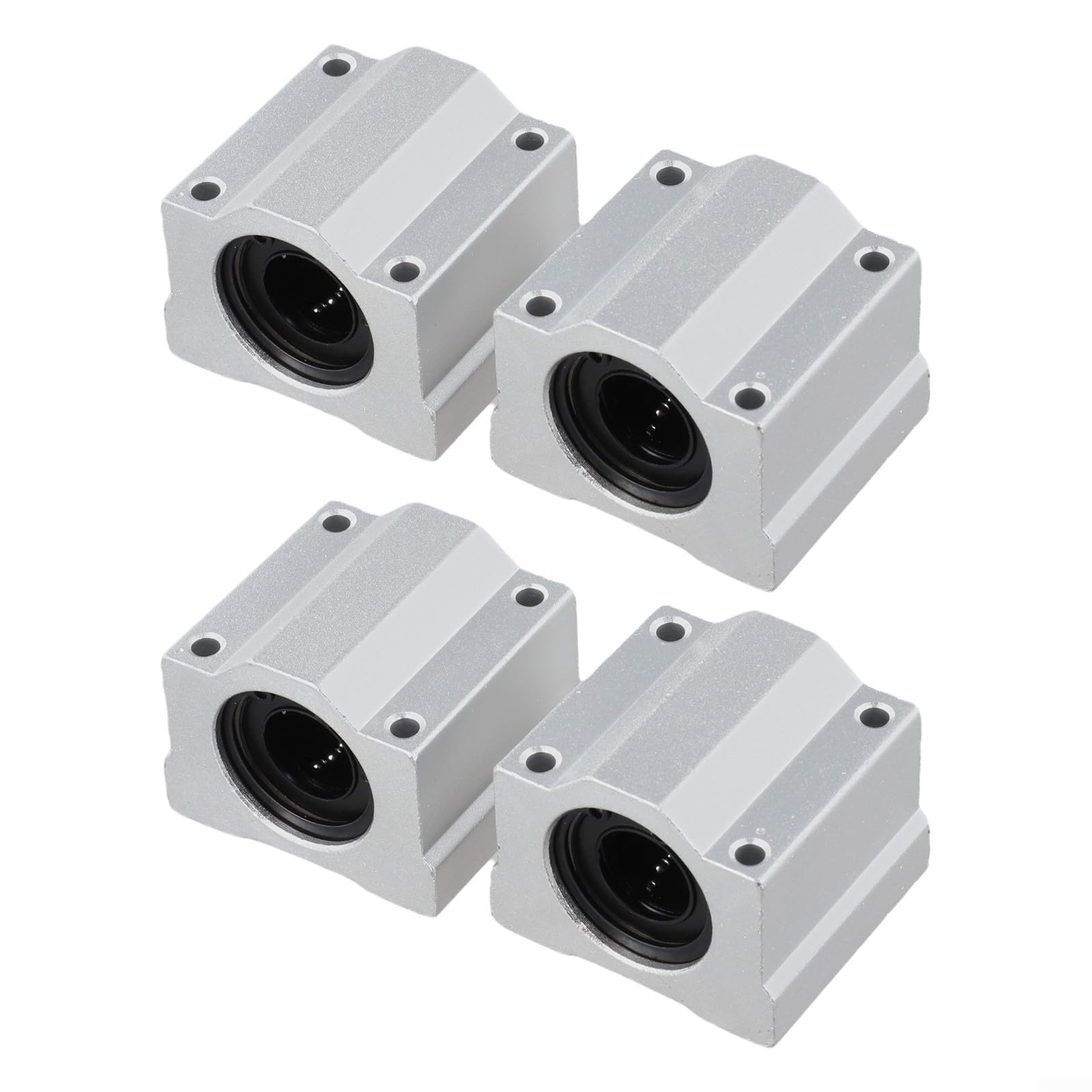 SCS16UU Lot de 4 blocs coulissants linéaires à roulement à billes pour arbre de 16 mm CNC pour imprimante 3D Support de montage en alliage d'aluminium